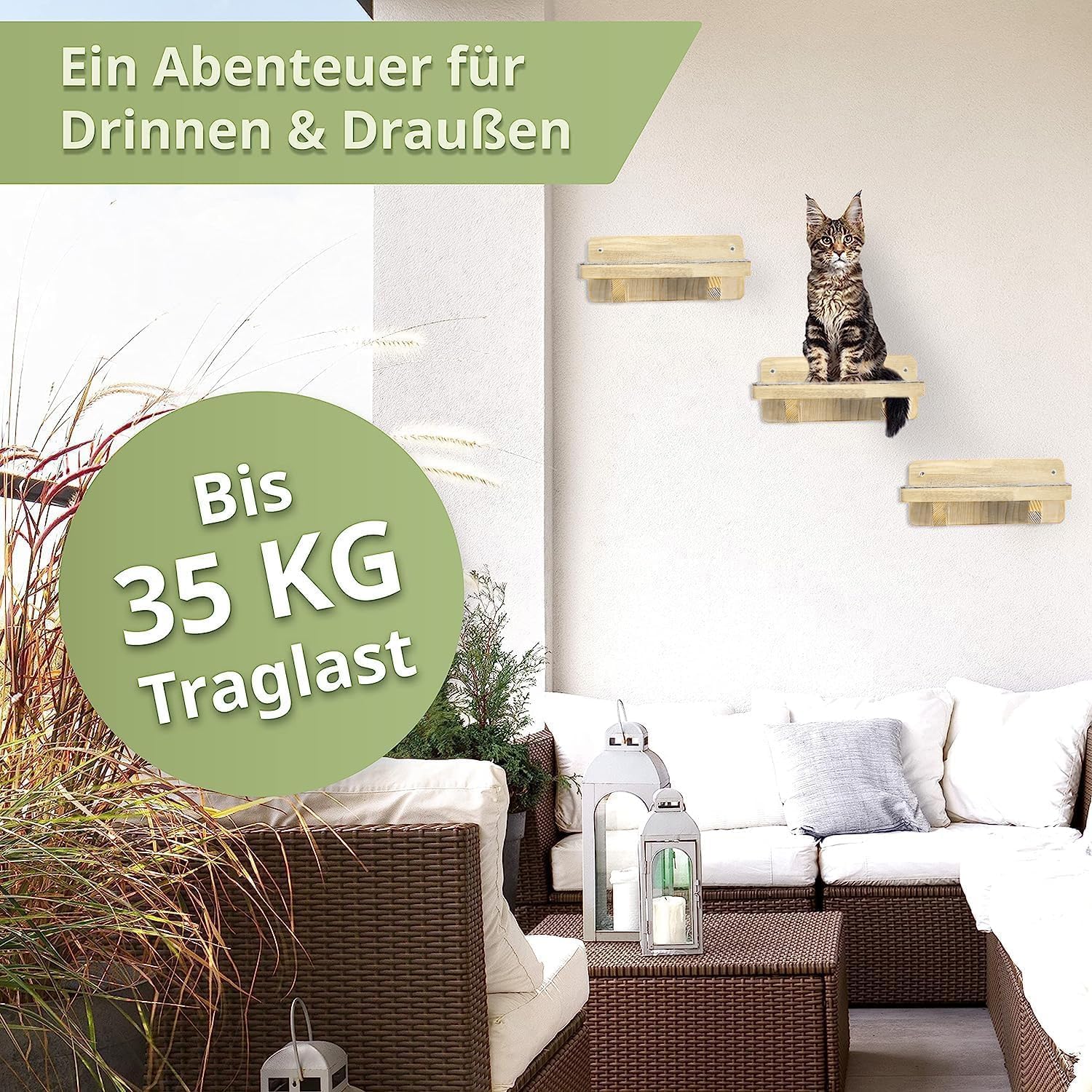 Thumbnail 5 de WOOWOOD Mur d’escalade pour chat – Lot de 3 escaliers muraux XL