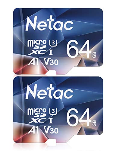 Detalle de Netac 64G Scheda Micro SD Set da 2 – UHS-I A1, V30, C10, 4K, 100/30 MB/s, resistente