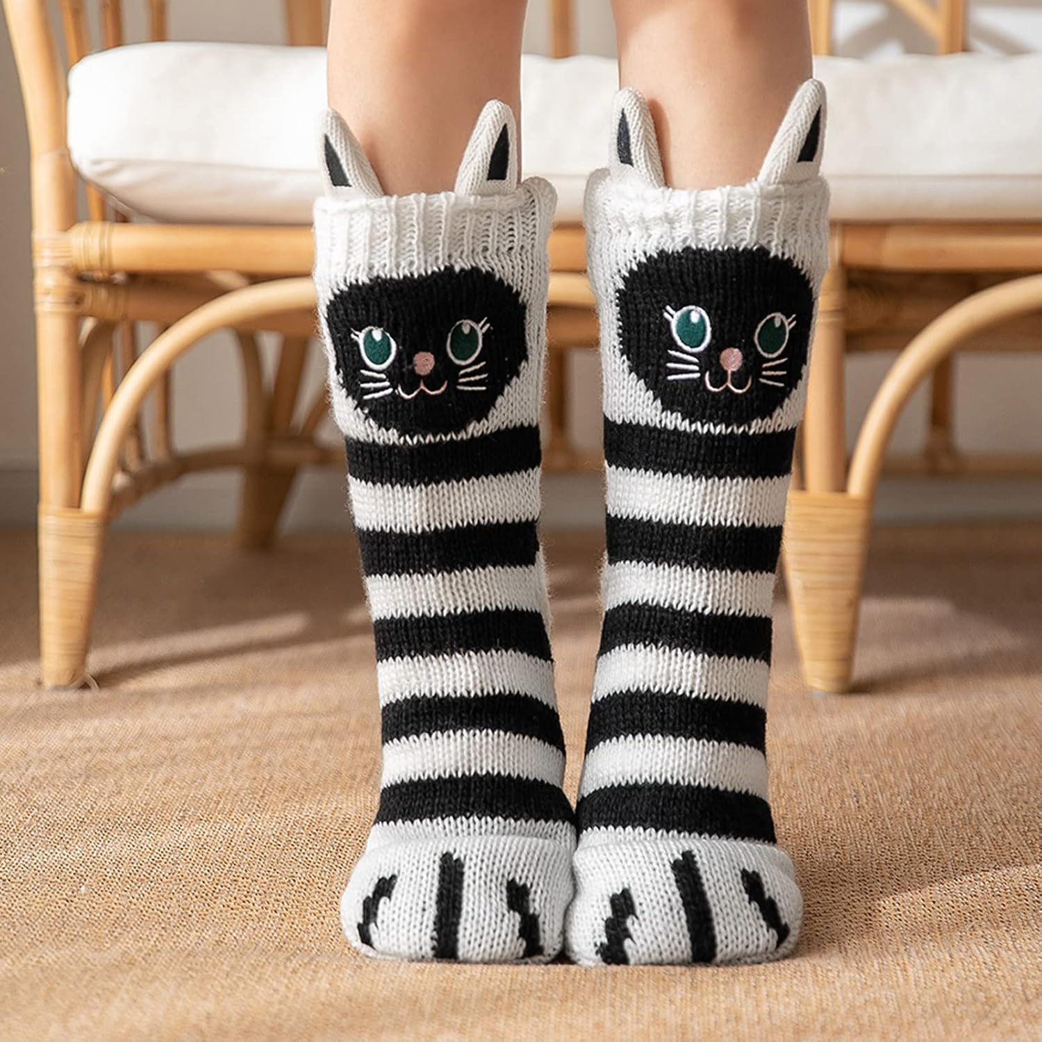 Thumbnail 6 de LOFIR Calze a Pantofola Donna Morbido e Caldo: Antiscivolo con Dettagli Animali per Inverno