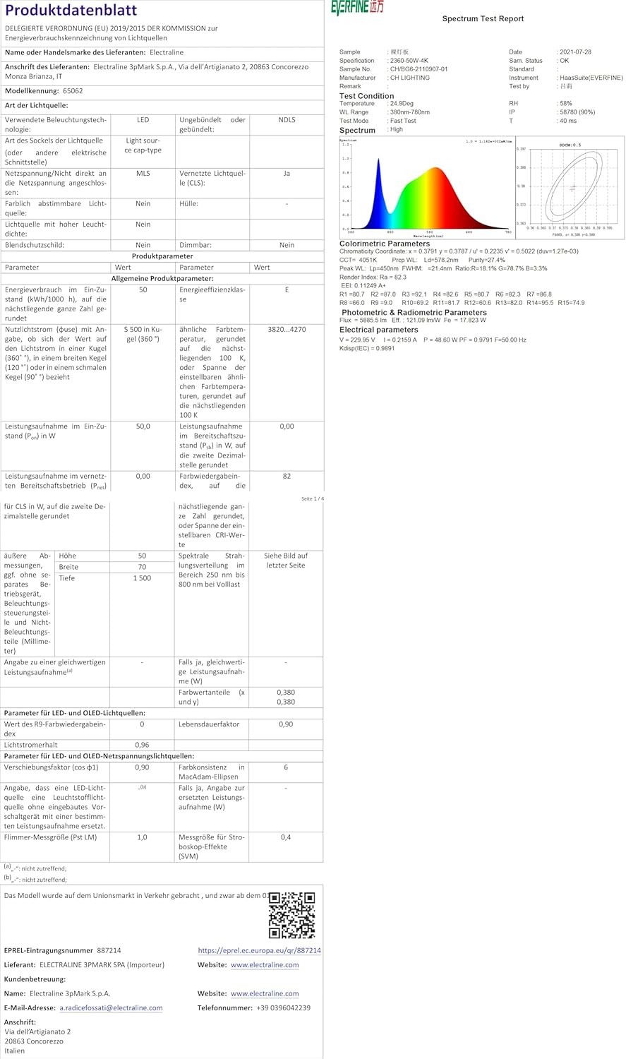 Thumbnail 5 de Electraline 65062 Barra luminosa LED da esterno 150 cm – 50W, 4500 Lumen, 4000K, IP65