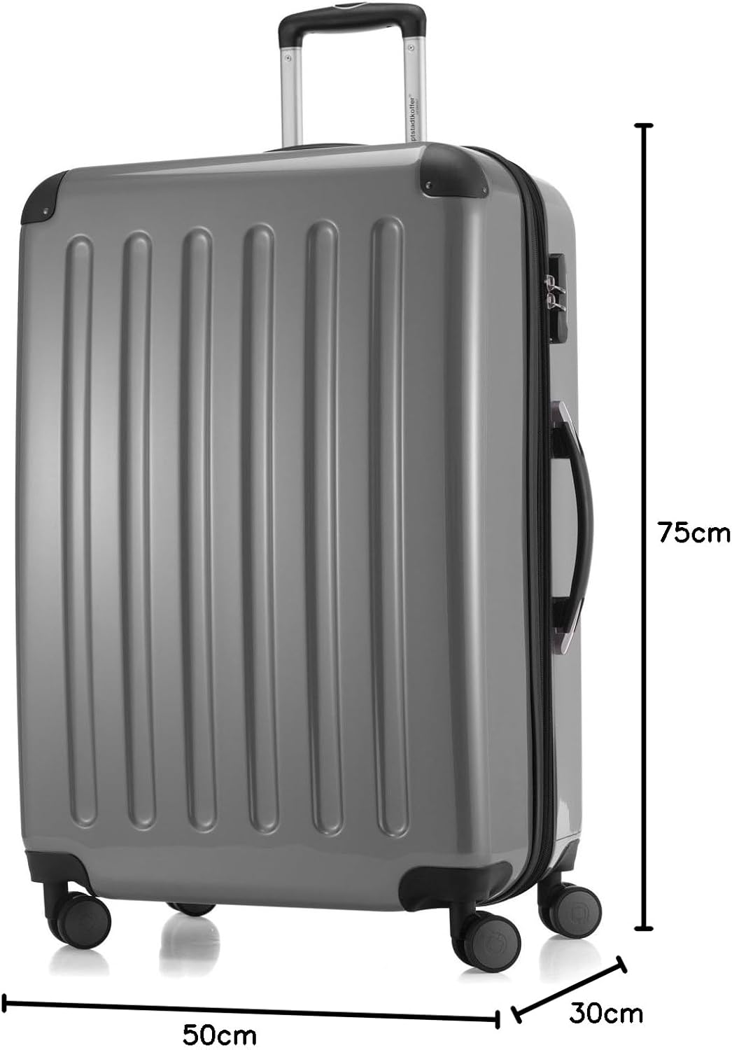 Detalle de HAUPTSTADTKOFFER Valigia Rigida Alex 75 cm, 119 L, Argento – 4 Doppi Ruote