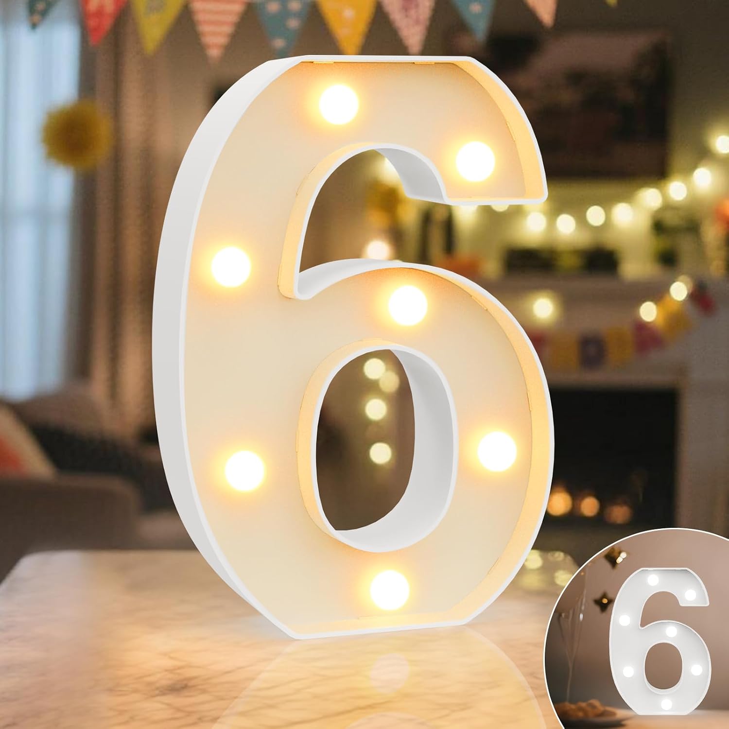 Detalle de LED Zahlen Lampe – beleuchtete Zahlen 0–9 für Happy Birthday, Party- und Hochzeitsdeko