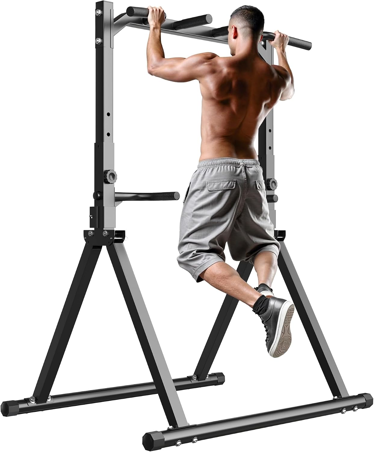 Detalle de STACOO Foldable Pull-Up Station, Adjustable Power Tower in Alloy Steel