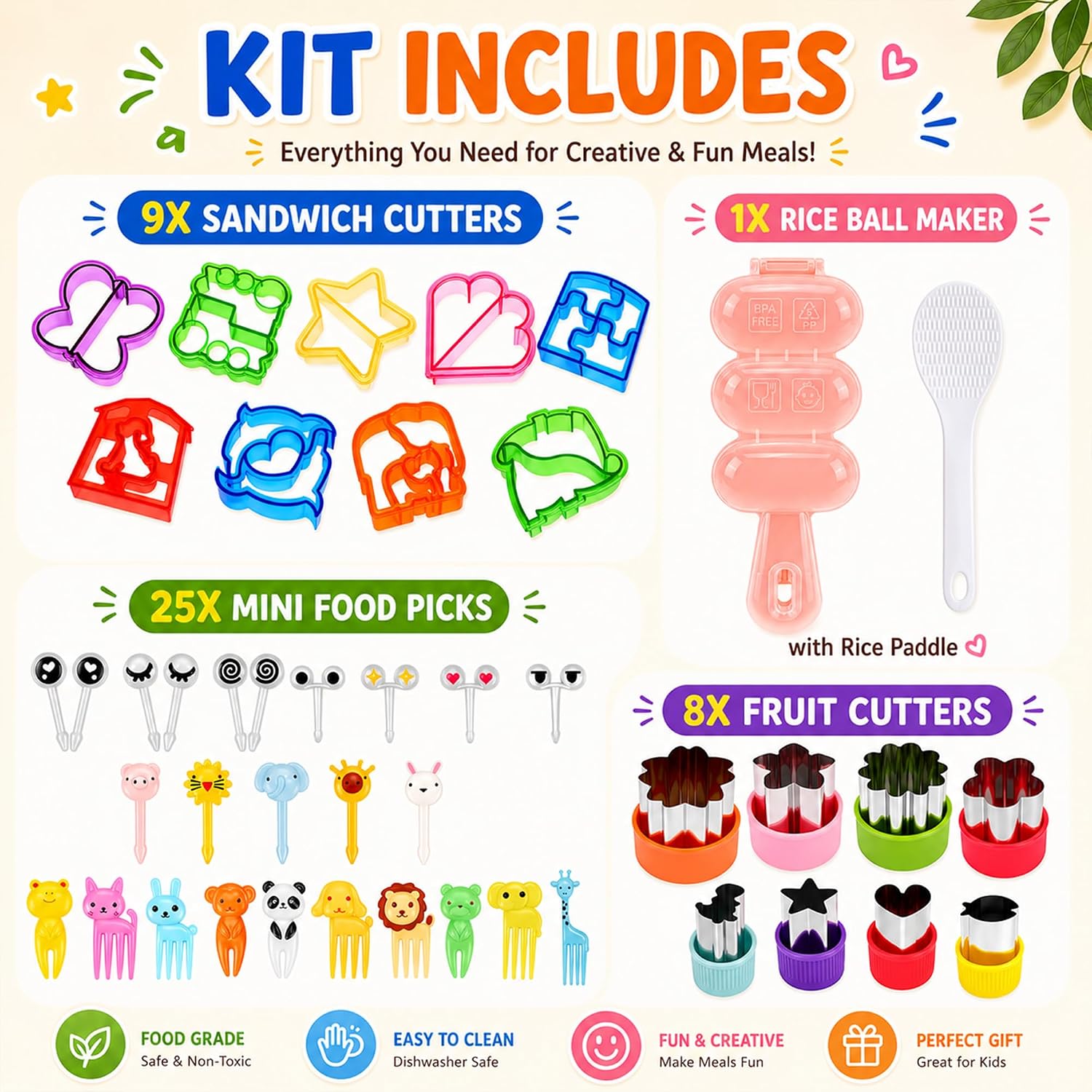 Detalle de FUNGYAND Bento Lunch Accessories Kit 45-in-1