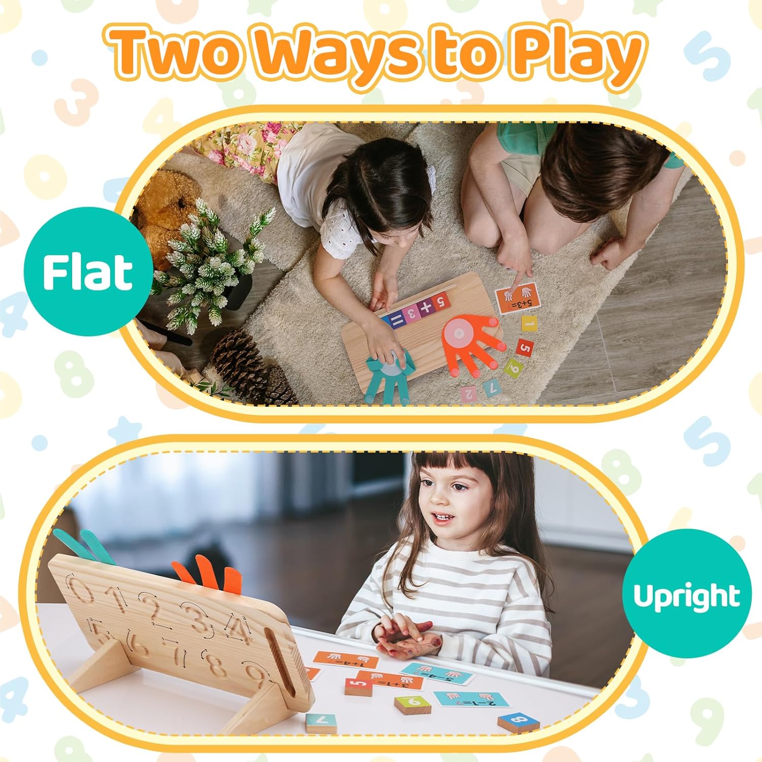 Detalle 2 de Montessori Learning Toys Double‑Sided Number Tracing Board