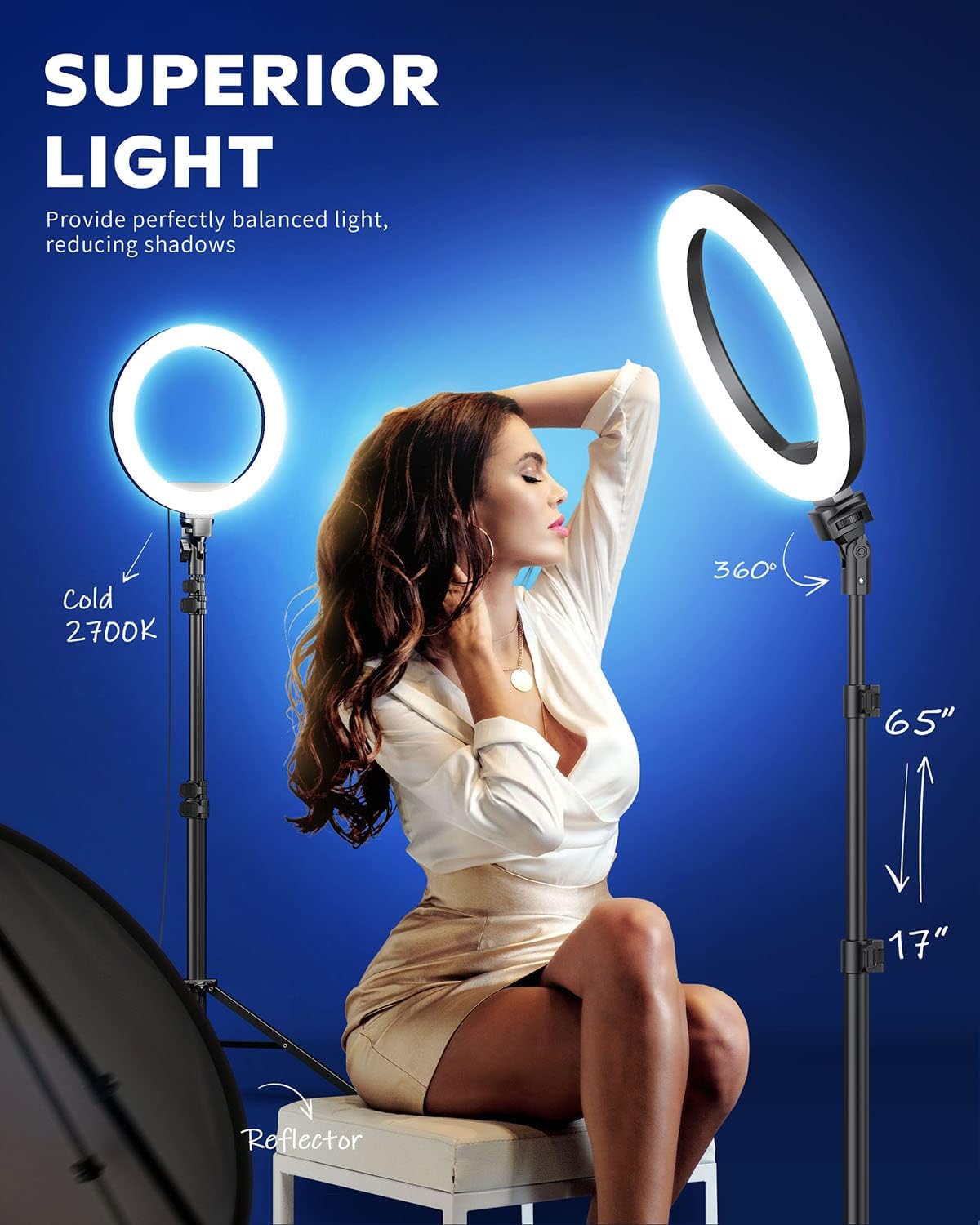 Detalle de Kaiess 10.2" Selfie Ring Light