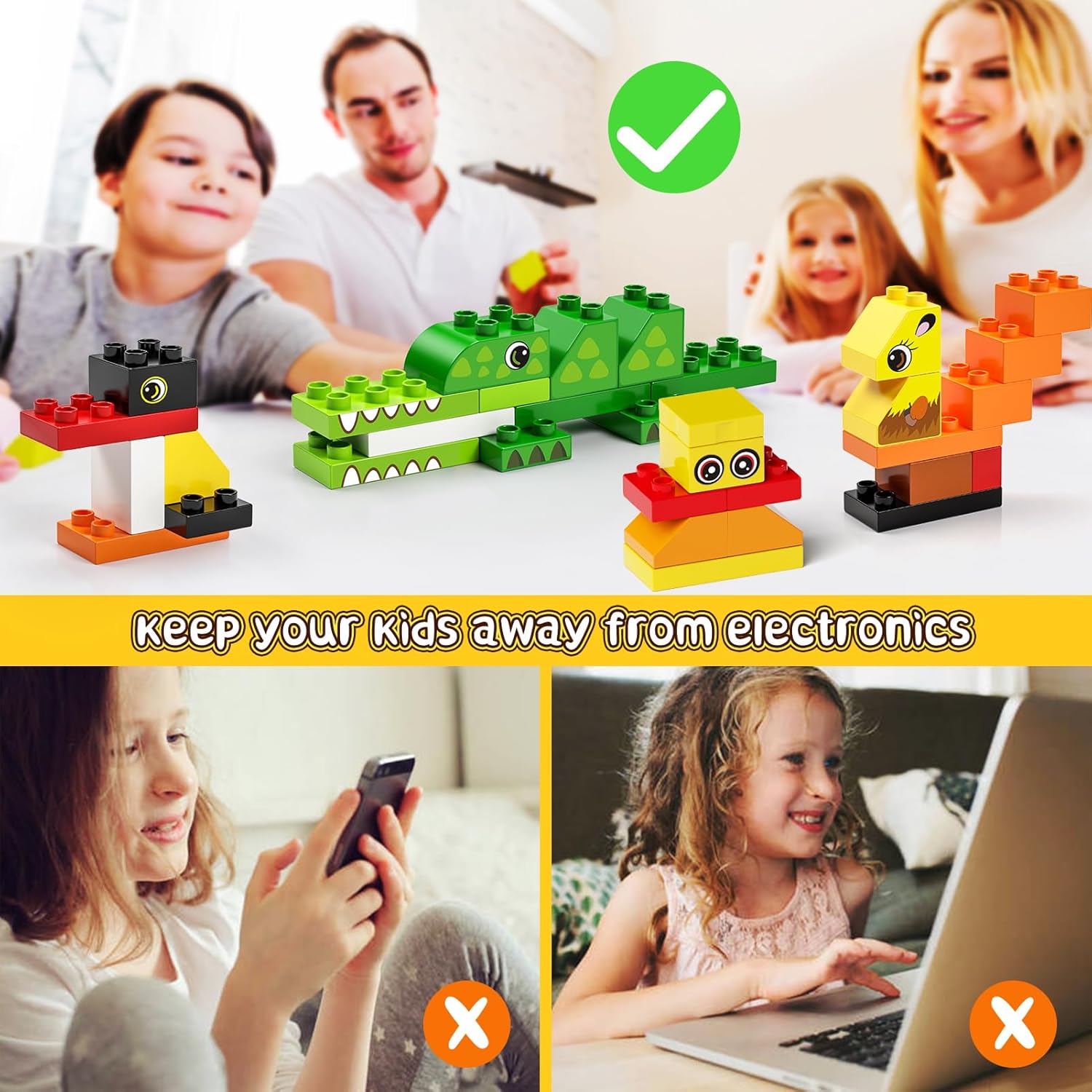 Thumbnail 2 de burgkidz Classic Große Kreative Bausteine-Box (135-teilig) für Kleinkinder ab 2 Jahren