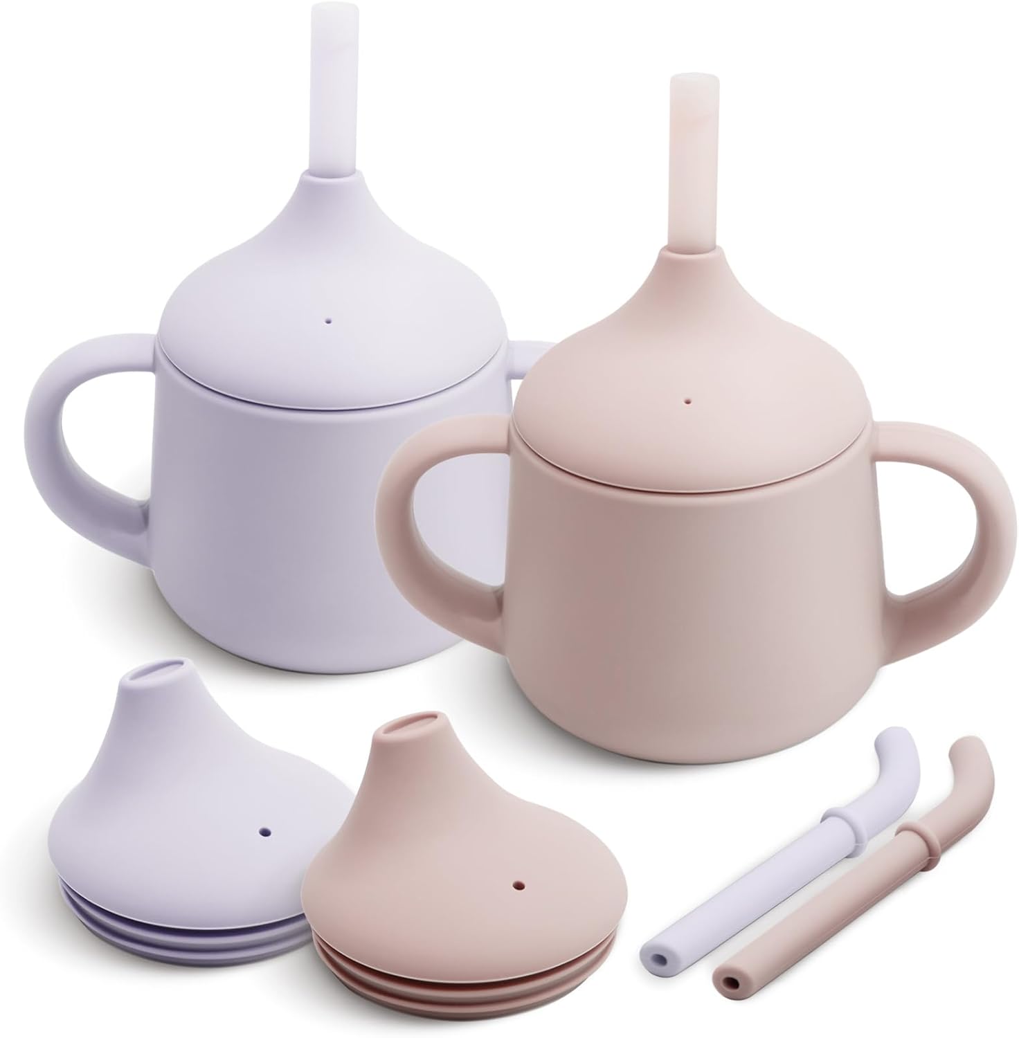 Thumbnail 6 de Moonkie Silikon Baby-Trinklernbecher ab 6 Monaten (120 ml) mit 2 Strohhalmen – auslaufsichere Schnabeltasse in Sage