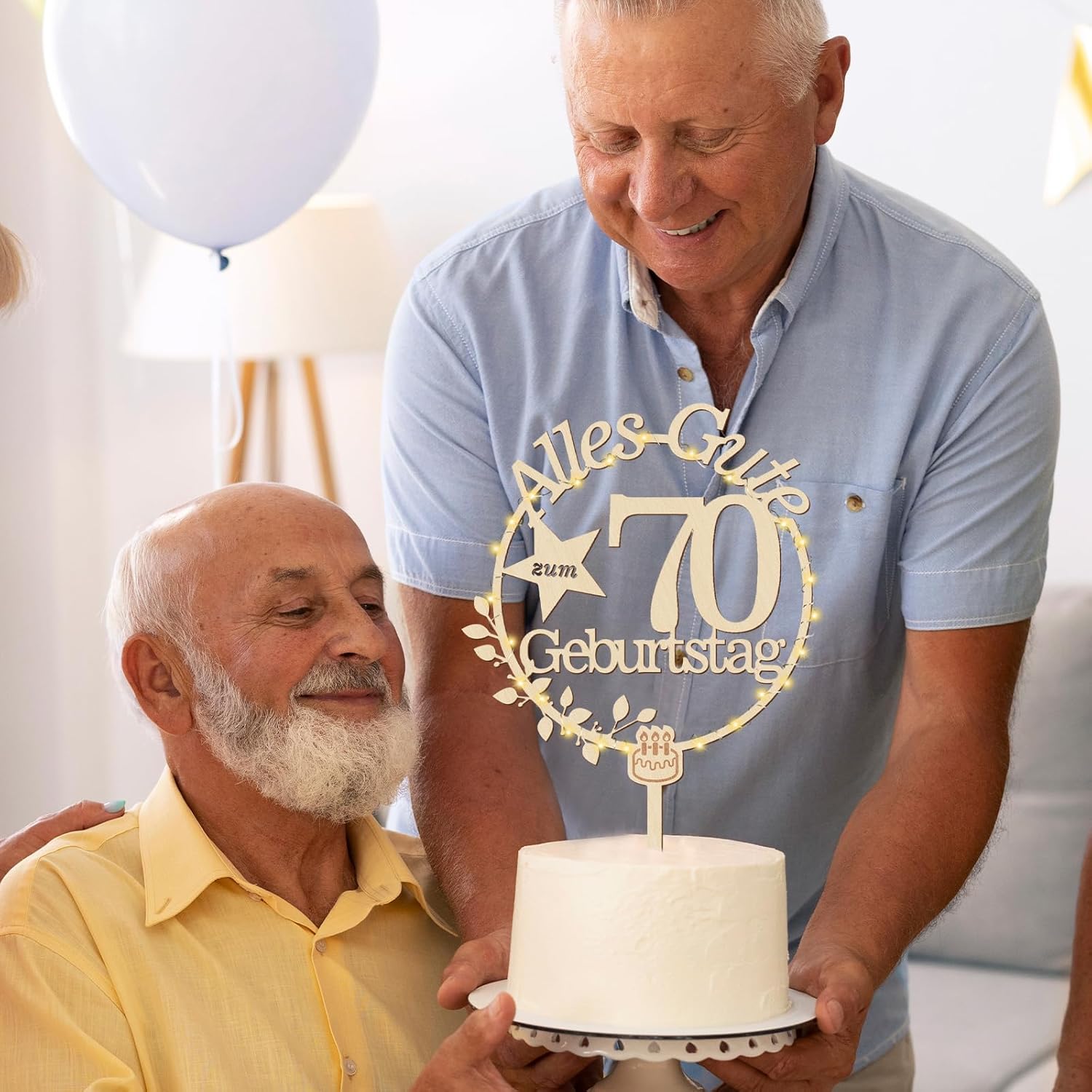 Thumbnail 2 de Giftota Cake Topper 70. Geburtstag Holz