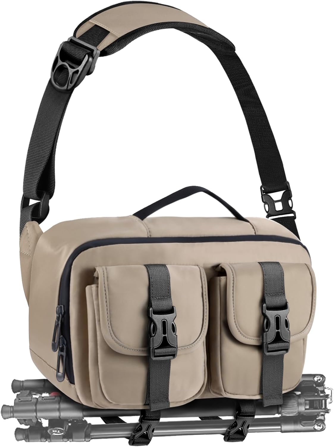 Detalle de TAATOK Camera Sling Bag for SLR/DSLR — Water Resistant with Tripod Holder (Coffee)