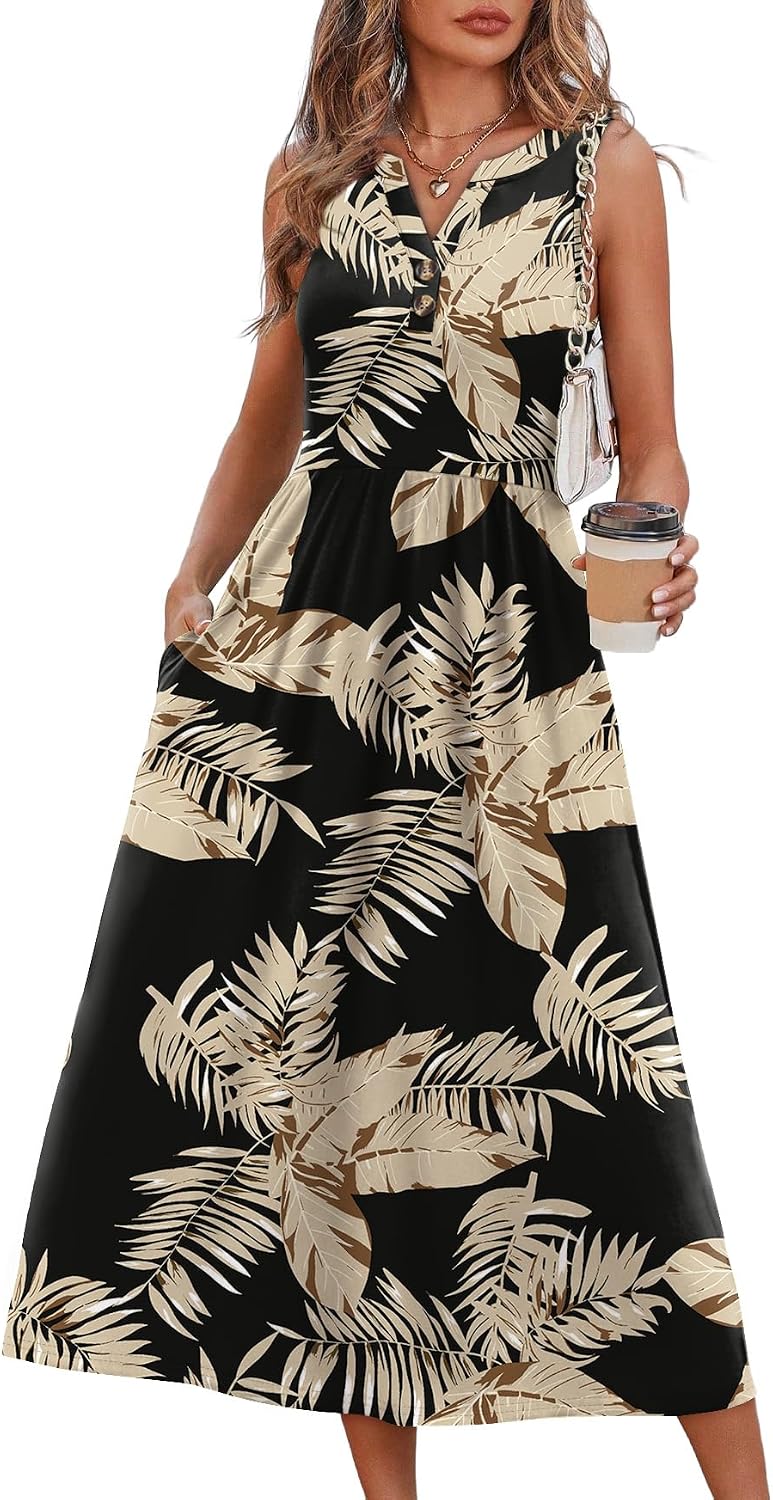 Detalle 2 de WIHOLL Women's Summer Maxi Dress with Pockets – Vacation-Ready Beach Sundress (2026)