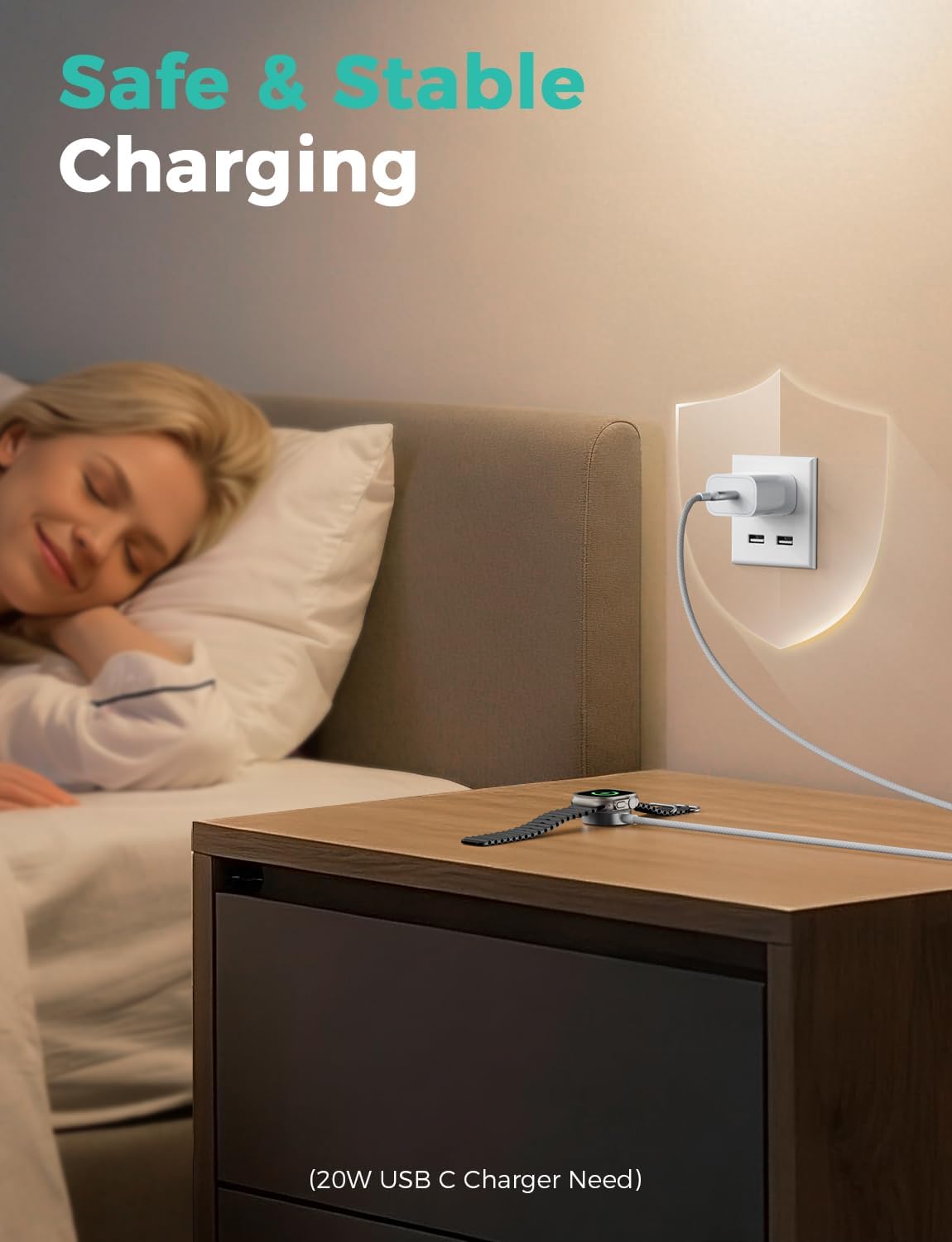 Detalle de Amasuki 5W Apple Watch Ladekabel USB-C