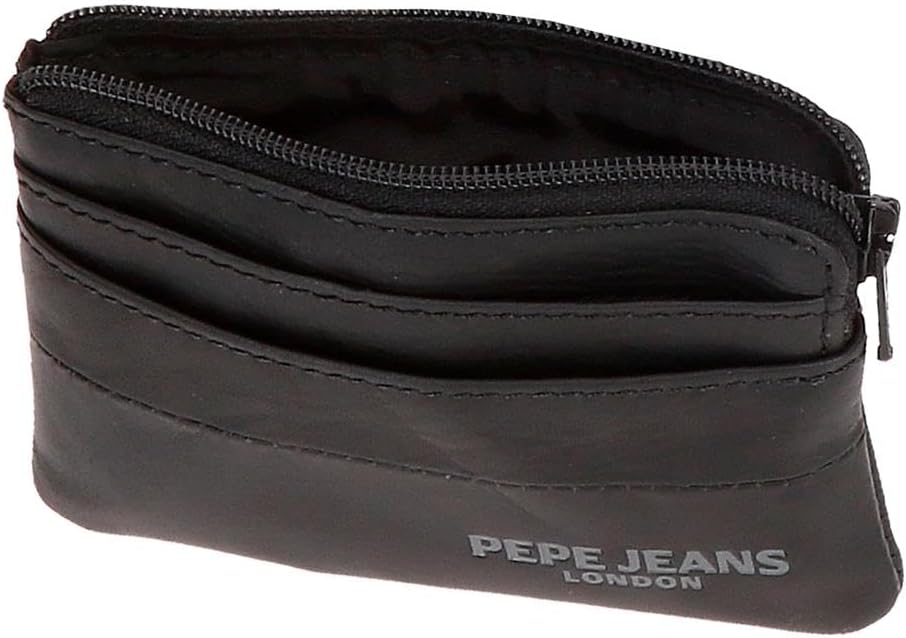 Detalle de Pepe Jeans Ithaca Porte-Monnaie avec Porte-Cartes – Noir, cuir