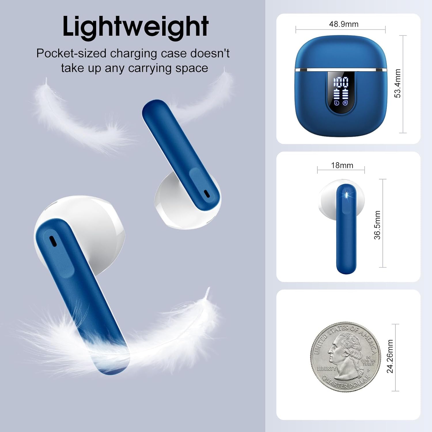 Thumbnail 6 de Wireless Earbuds, 2026 Bluetooth 5.4 In-Ear Earphones with IP7 Waterproofing – 40H Playtime