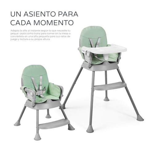 Thumbnail 1 de MS - Trona para bebé BELLY Y SPOON 3 en 1: trona, alzador y silla plegable (color SPOON VERDE)