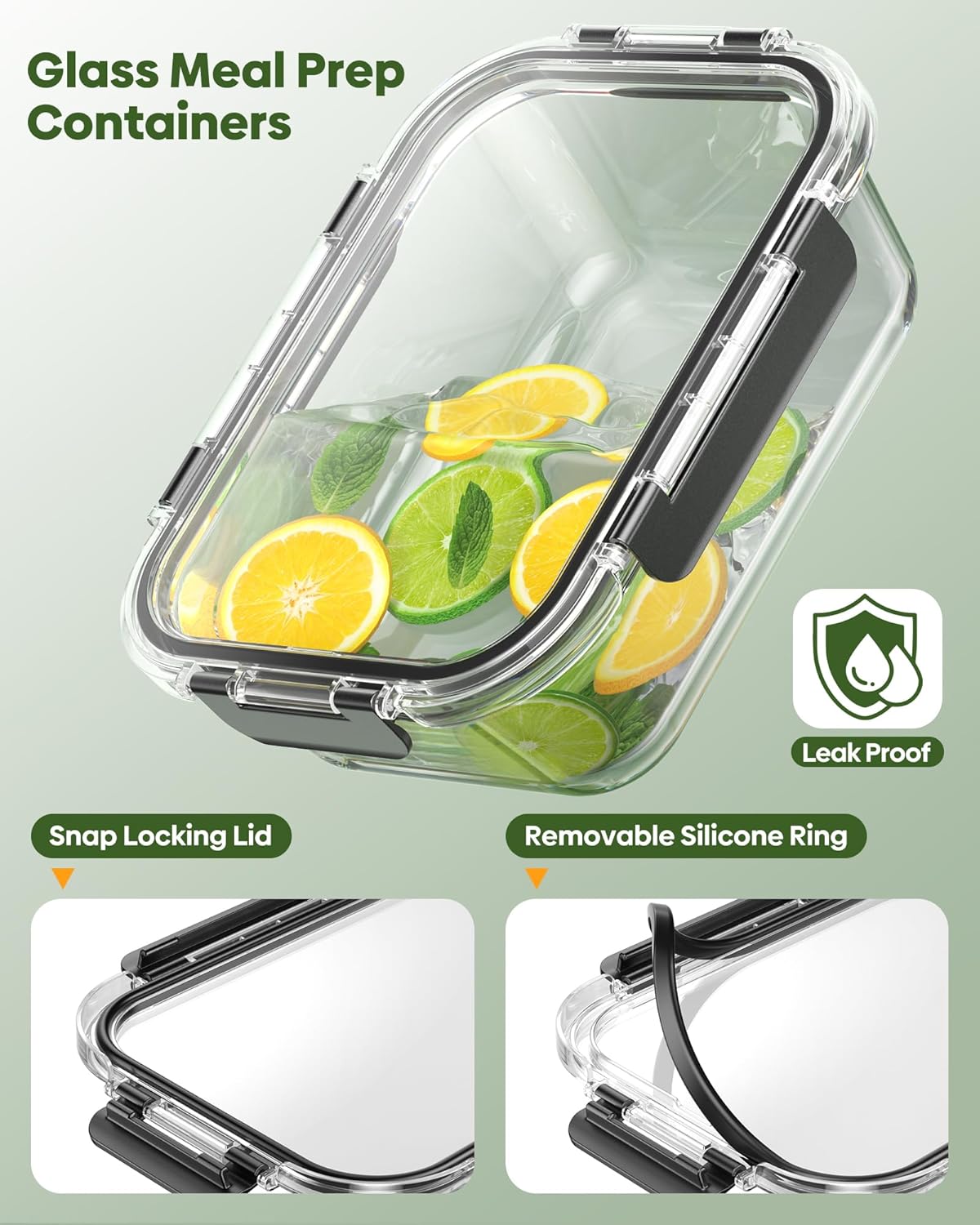 Thumbnail 4 de KEMETHY 40 PCS Glass Food Storage Containers with Lids – Borosilicate Glass, BPA-Free & Leak-Proof