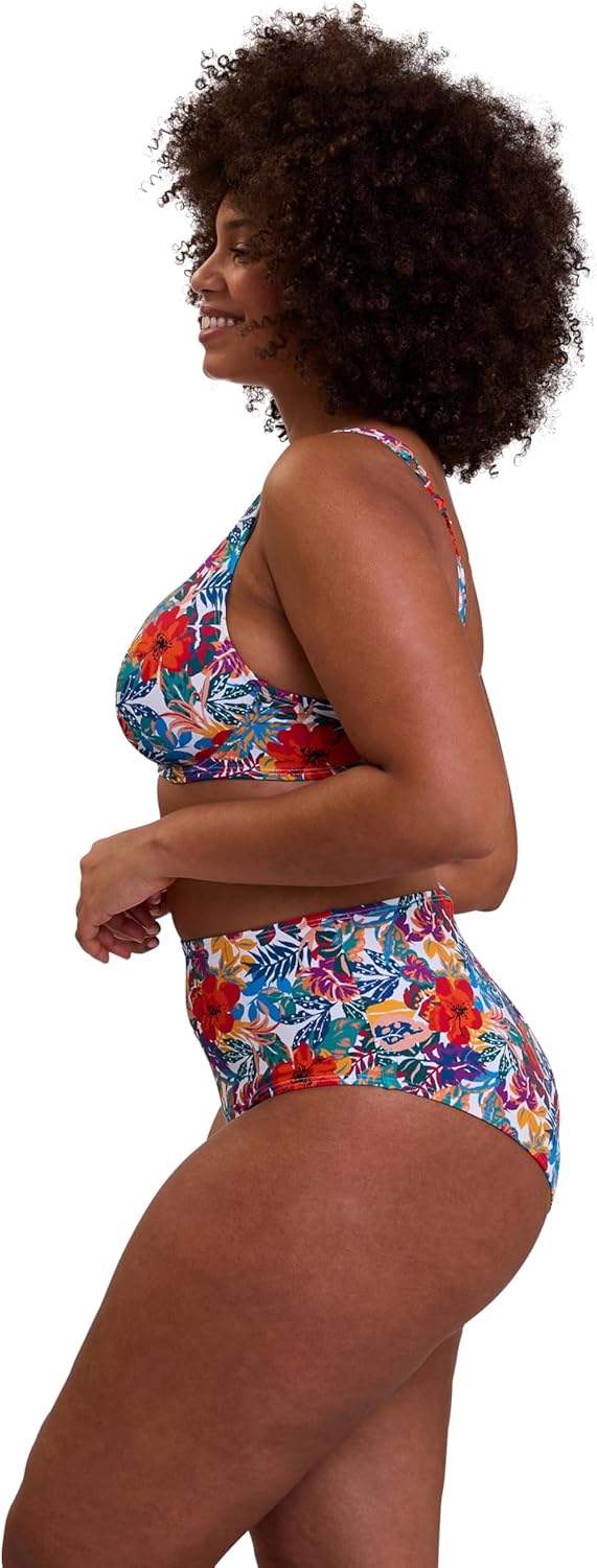 Thumbnail 5 de Sans Complexe - Haut de Maillot de Bain Plongeant avec Armatures en Curaçao Multicolore