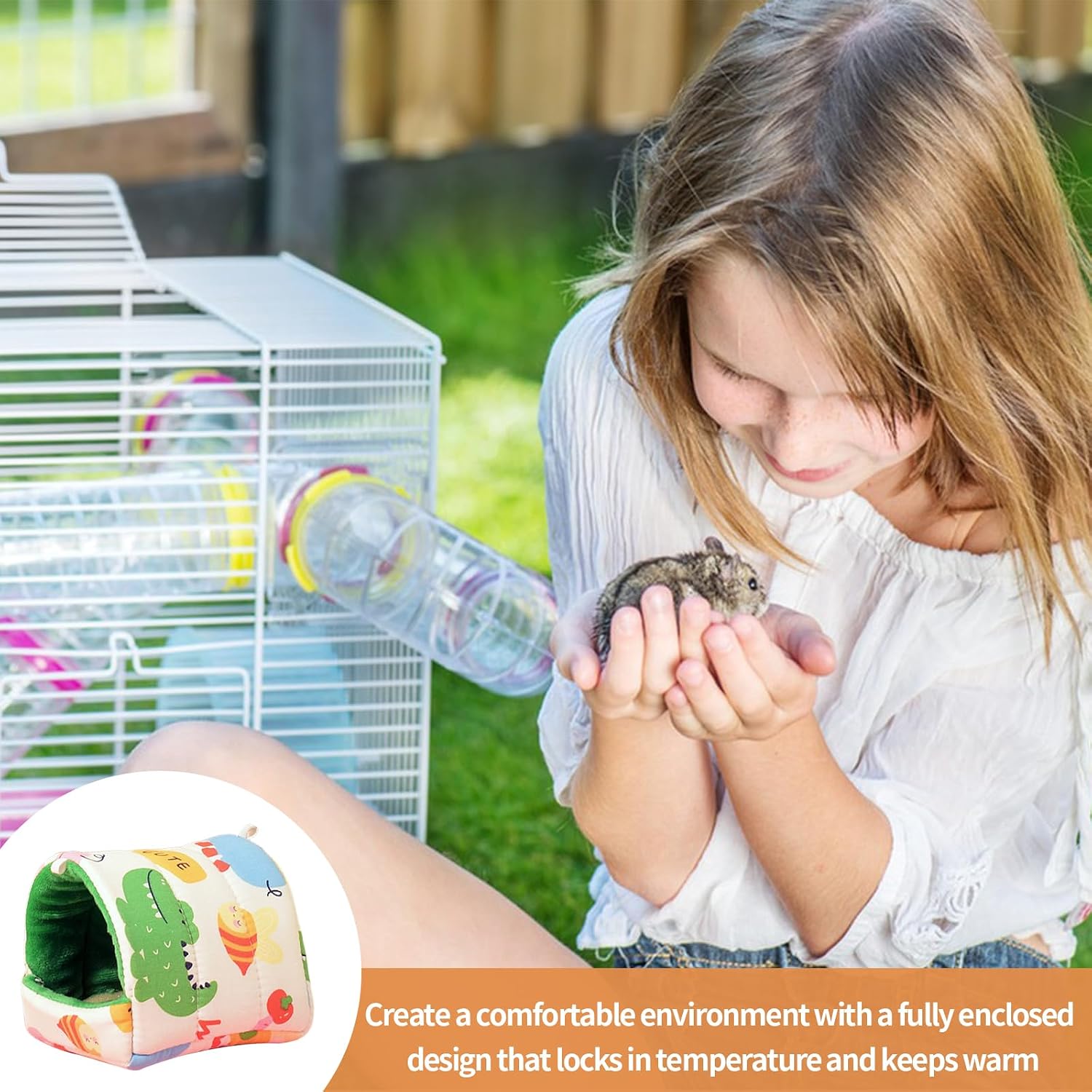 Thumbnail 6 de 2-Pack Guinea Pig Bed and Hideout (19x18 cm) – Warm, Washable Small Animal House