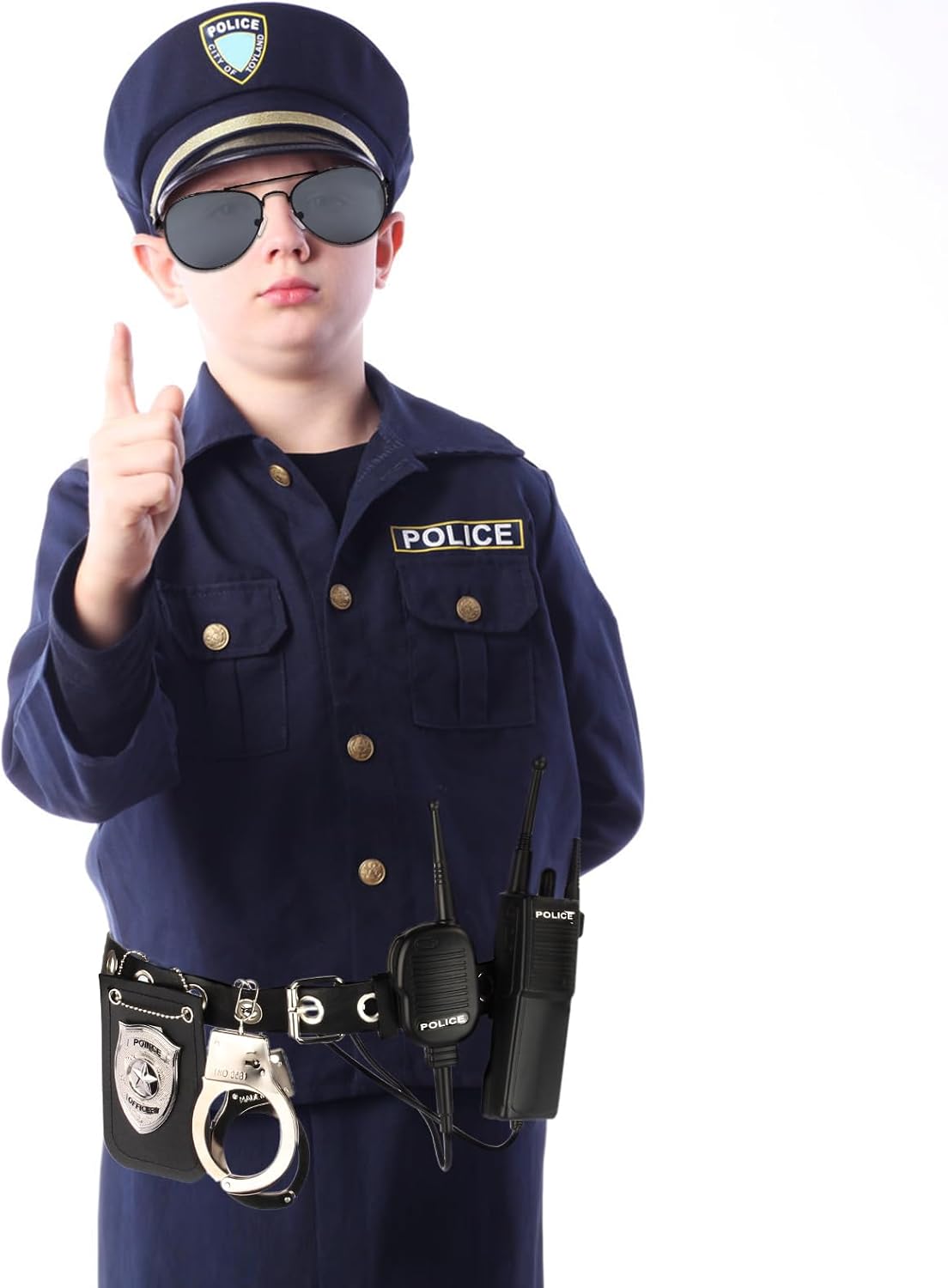 Thumbnail 4 de Kyson 5-Piece Police Costume Accessories Set with Belt, Badge and Handcuffs