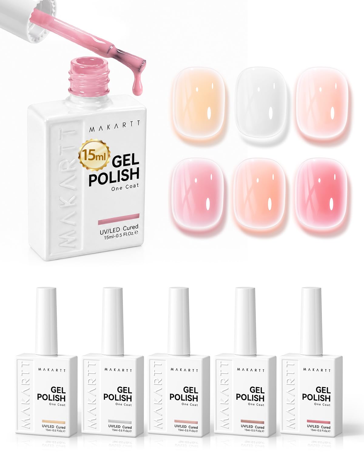 Detalle de Makartt Gel Nail Polish Set, 15 mL