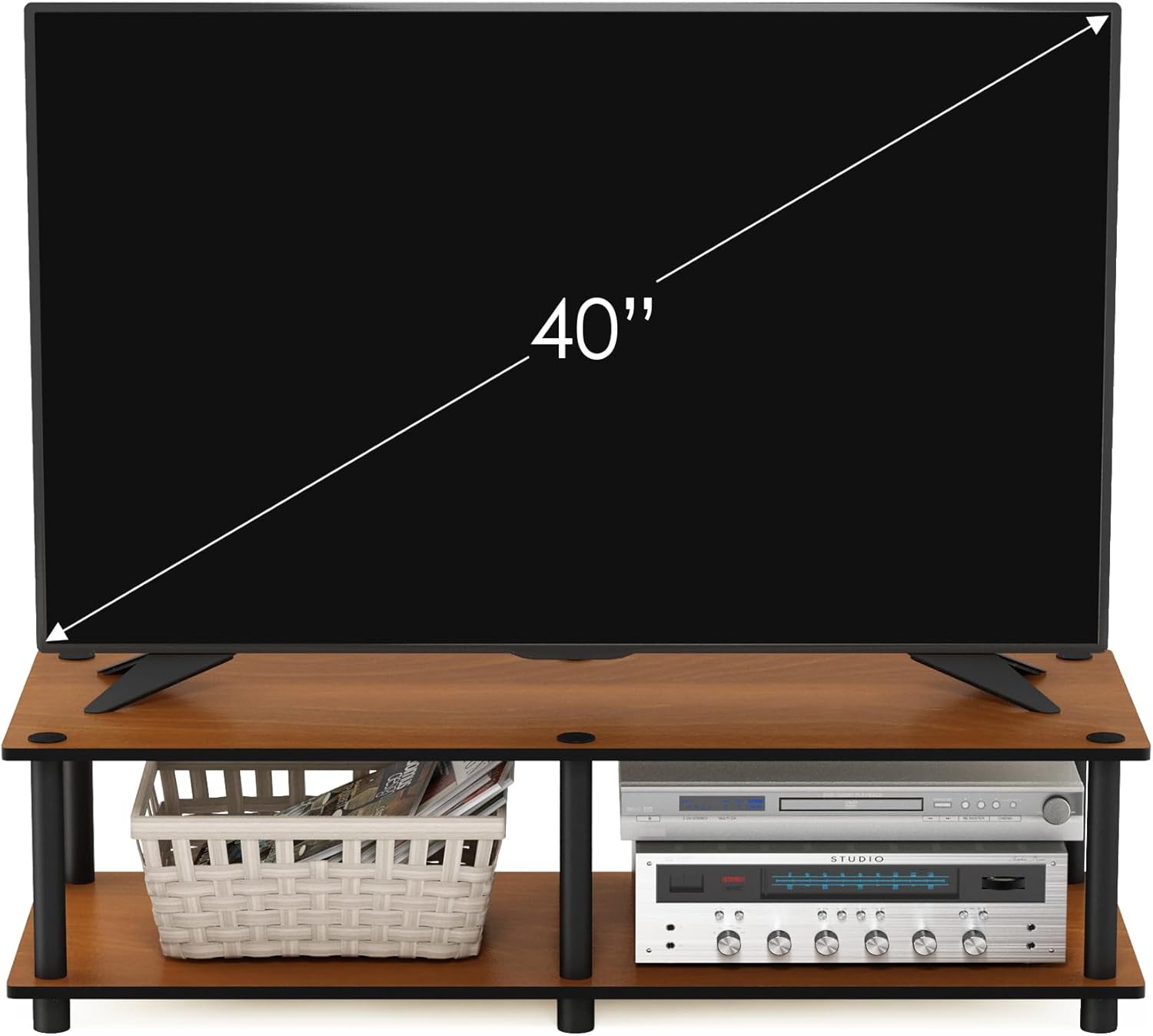 Thumbnail 5 de Furinno JUST TV Stand (No Tools) for TVs up to 46 inch in Light Cherry