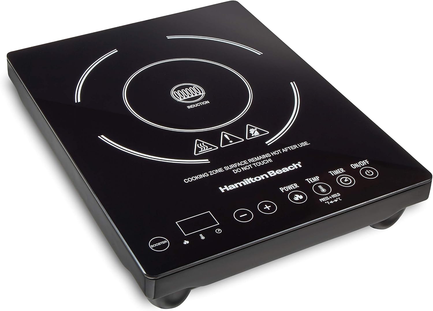 Detalle de Hamilton Beach 34104 Portable Single Induction Cooktop (1800W) with Fast Heating Mode, 10 Settings up to 450F