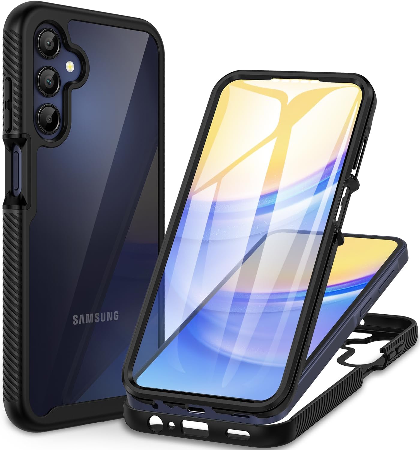 Thumbnail 6 de CENHUFO 360° Protective Case with Built-in Screen Protector for Samsung Galaxy A22 5G (Black)