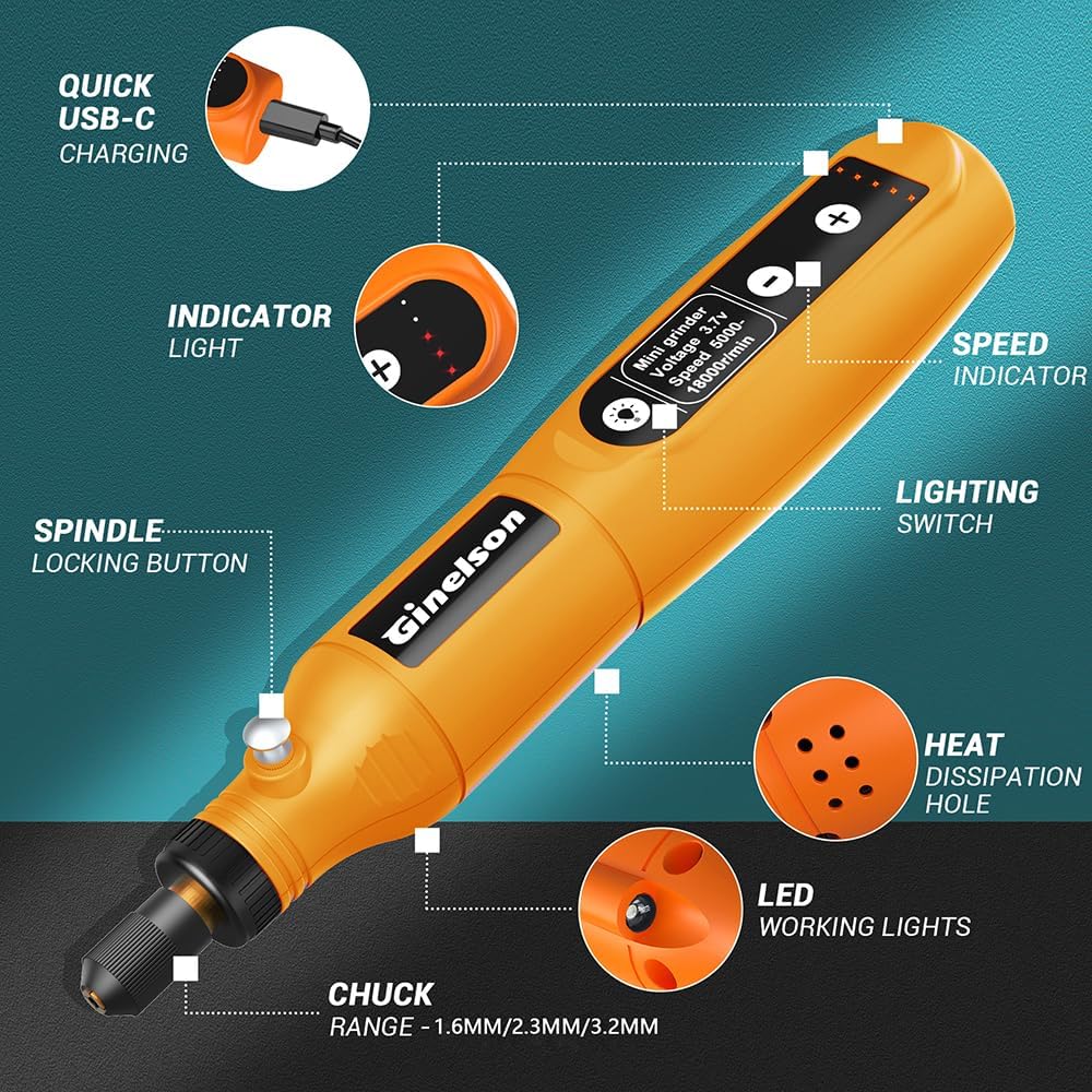 Detalle 2 de GINELSON Mini Cordless Rotary Tool 3.7V