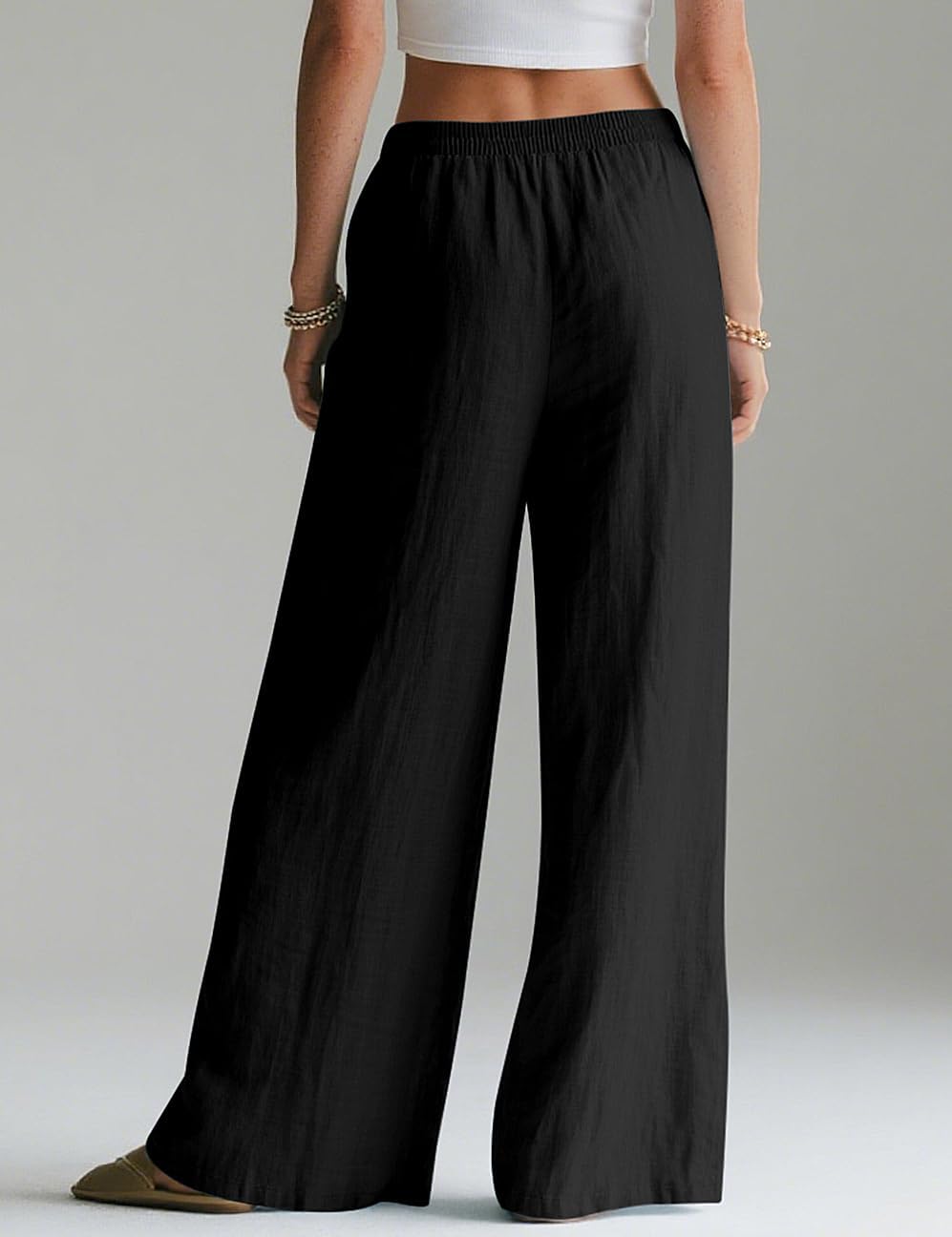 Thumbnail 3 de Rapbin Leinenhose Damen – Sommer-Casual mit Palazzo-Schnitt, Taschen und elastischem Bund