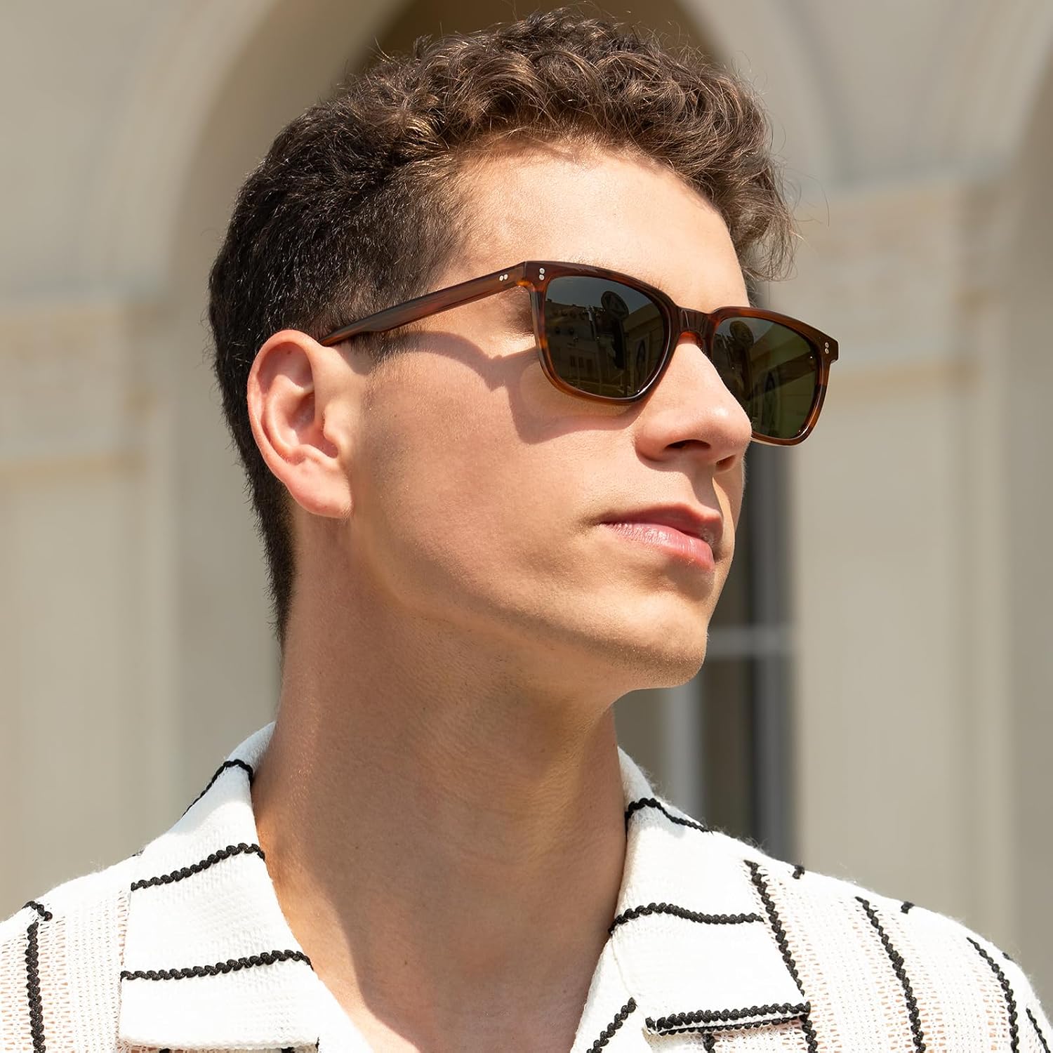Thumbnail 1 de CARFIA retro square polarised sunglasses
