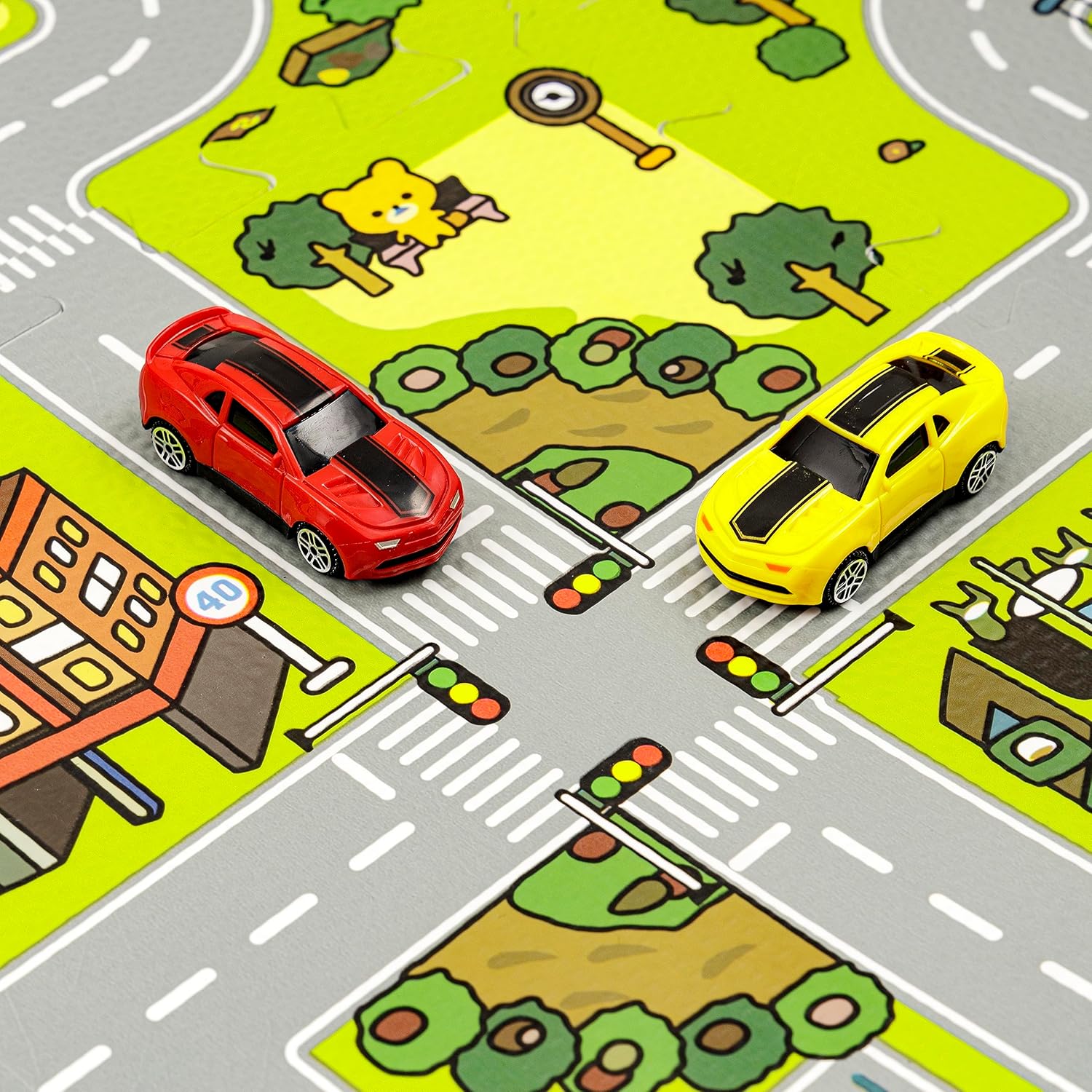 Thumbnail 3 de Baroni Toys tappeto puzzle 9 pezzi in EVA a incastro (32x32 cm) con grafiche di strade