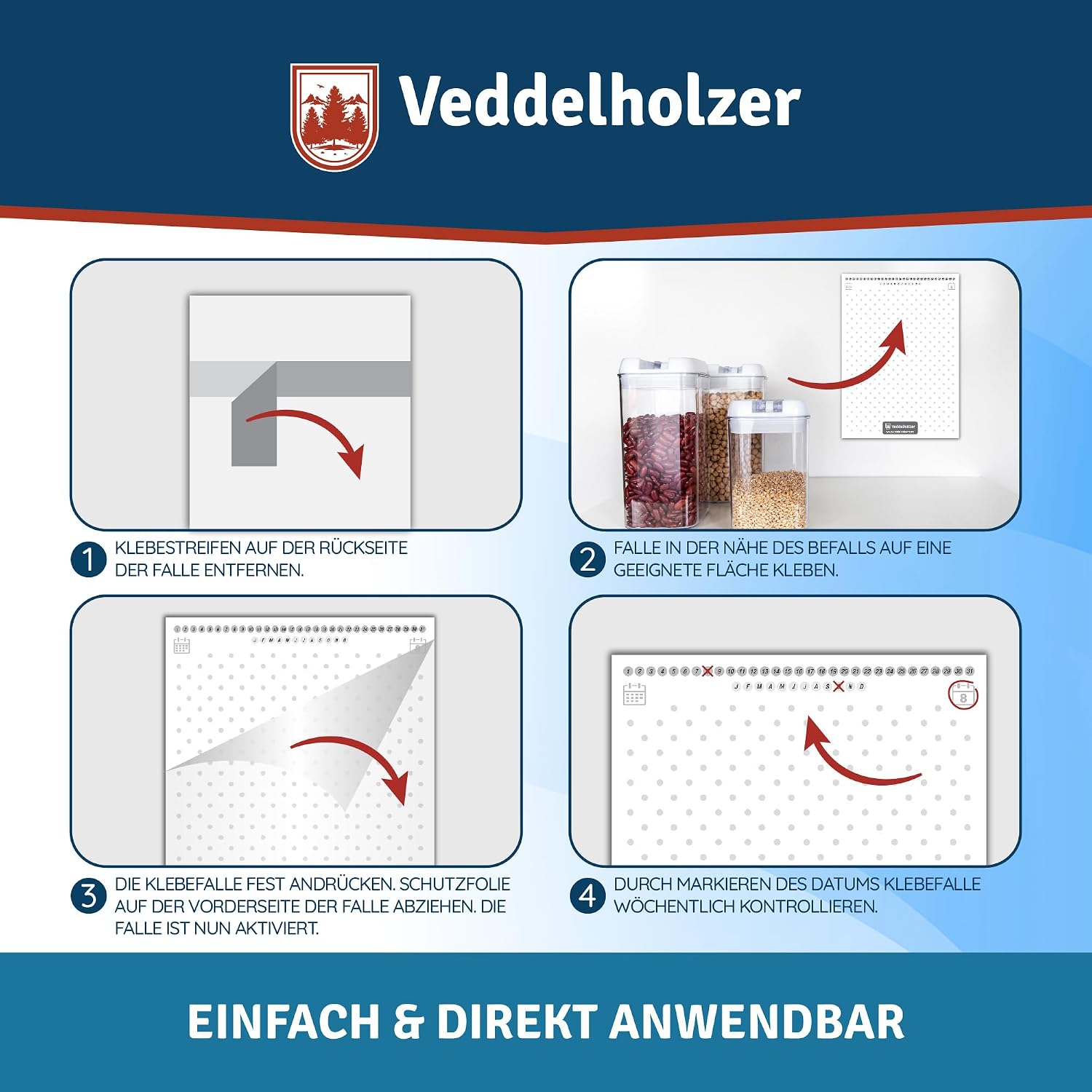 Detalle 1 de Veddelholzer Lebensmittelmotten-Falle 10 Stück