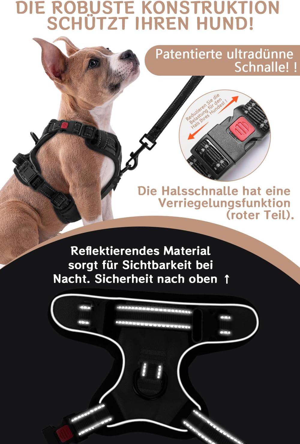 Thumbnail 4 de BaoCheng Hundegeschirr Anti Zug S 35-47 cm