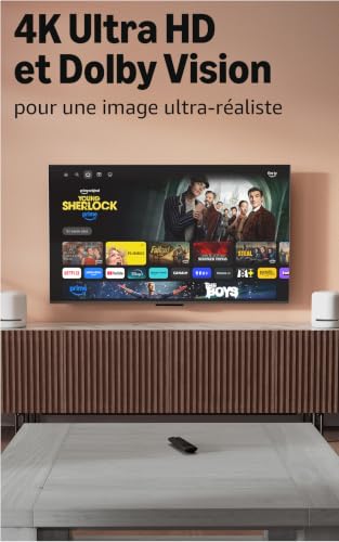 Detalle de Amazon Fire TV Stick 4K Plus avec Wi‑Fi 6 et Dolby Vision/Atmos – expérience TV connectée sans compromis