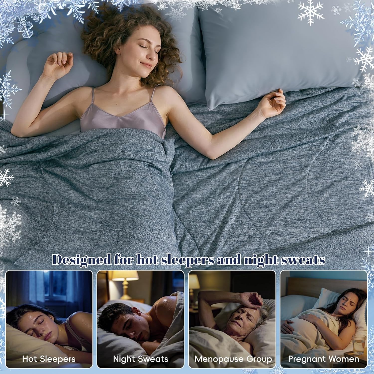 Thumbnail 4 de PHF Cooling Duvet for Hot Sleepers – King Size, Navy Blue