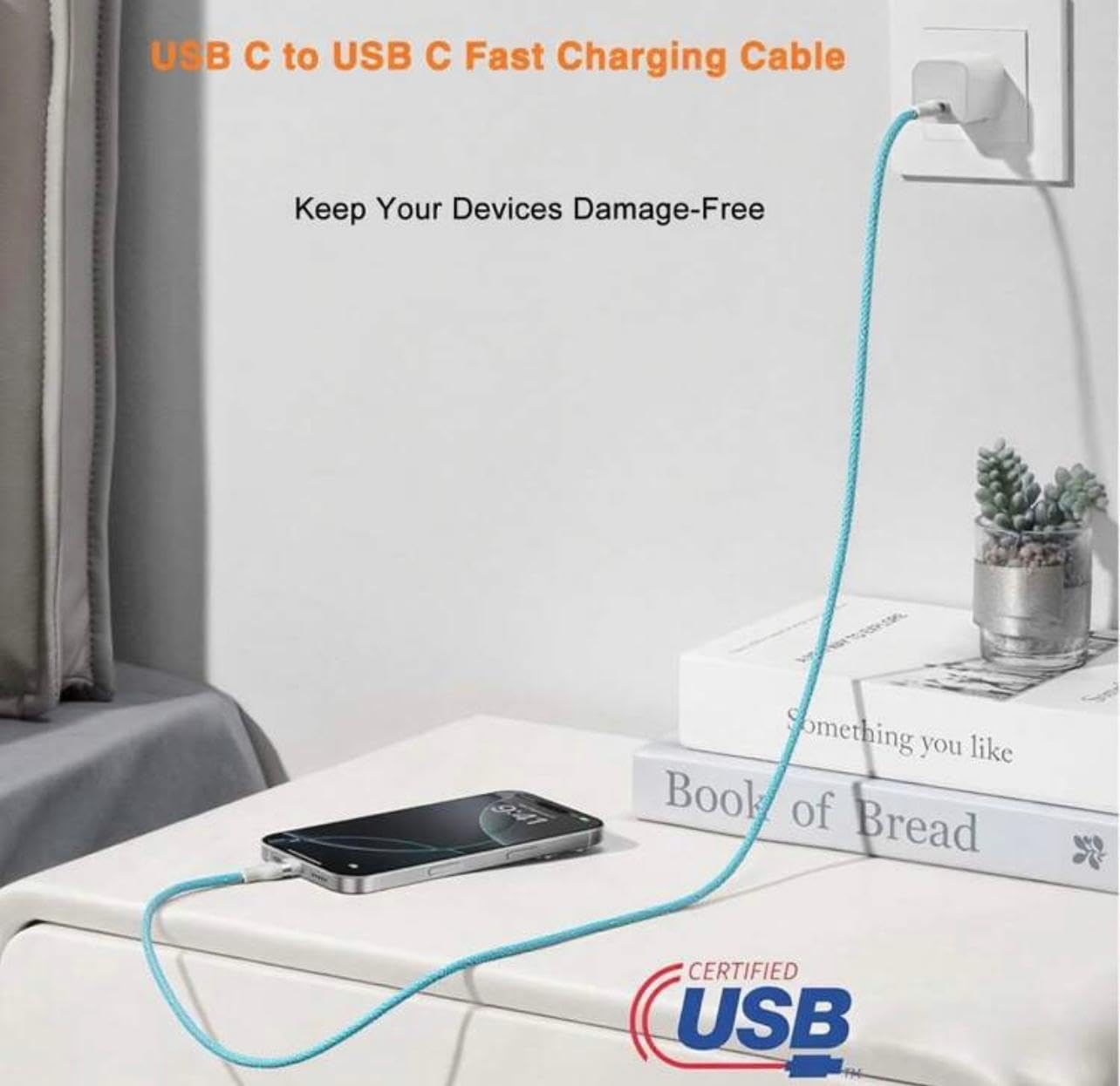 Thumbnail 2 de KK KENIK USB-C to USB-C Charger Cable (Nylon Braided) – Fast Charge up to 60W, 2m