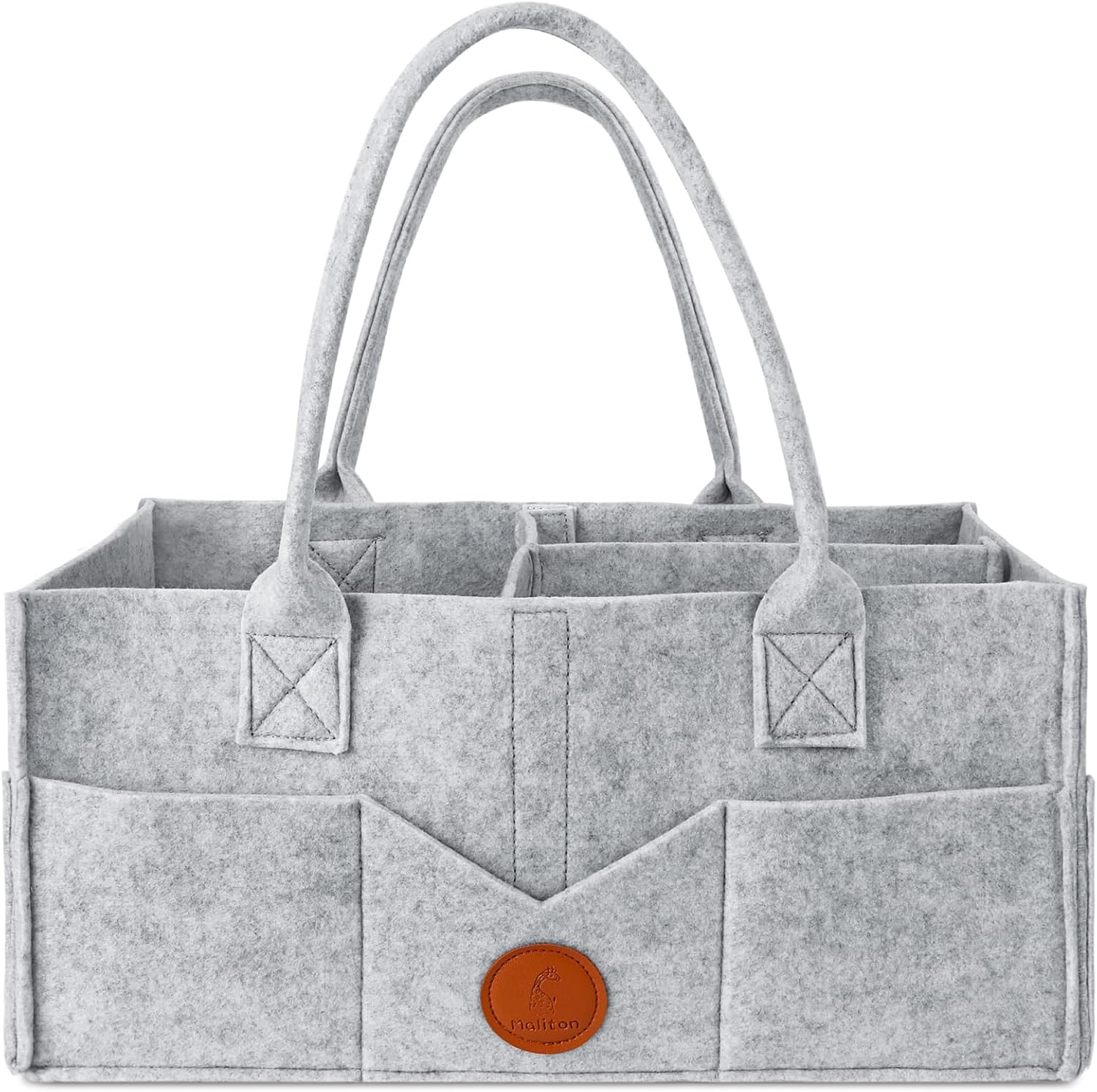 Detalle de Maliton Nappy Caddy: Newborn Essentials Organizer in Grey
