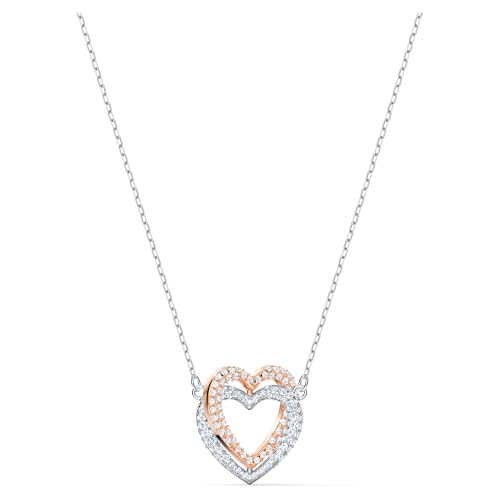 Detalle de Swarovski Infinity Necklace, Heart – White Mixed Metal Finish