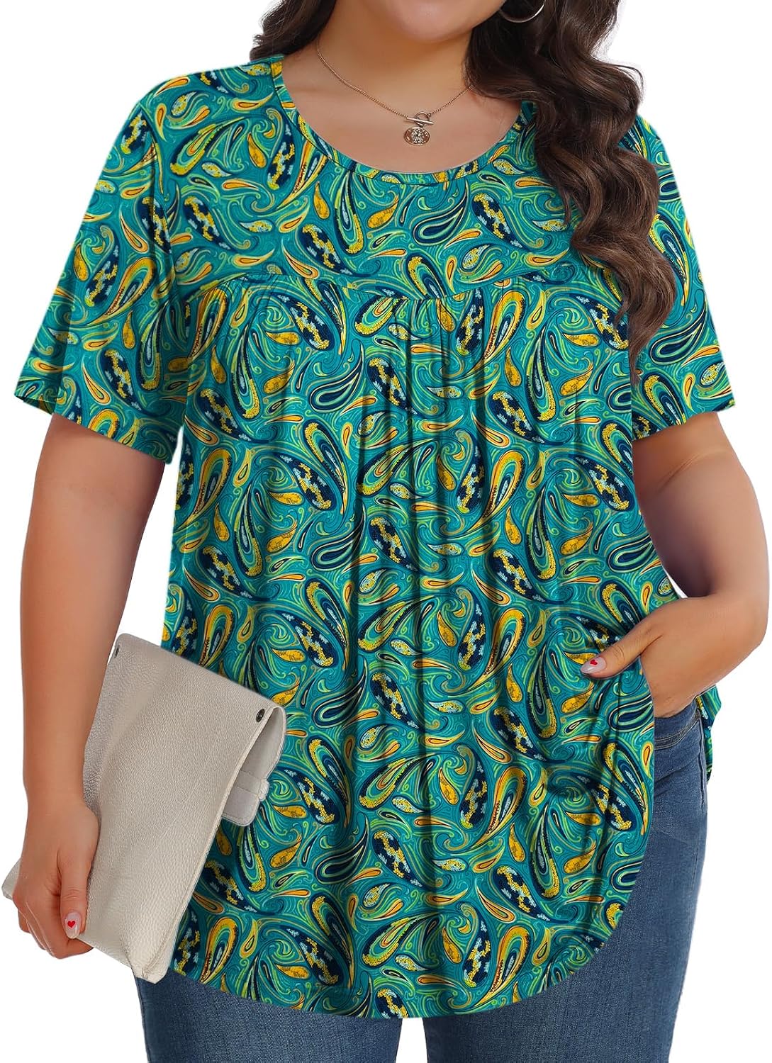 Detalle de Tencede Plus-Size Tunic Top, Rayon Blend