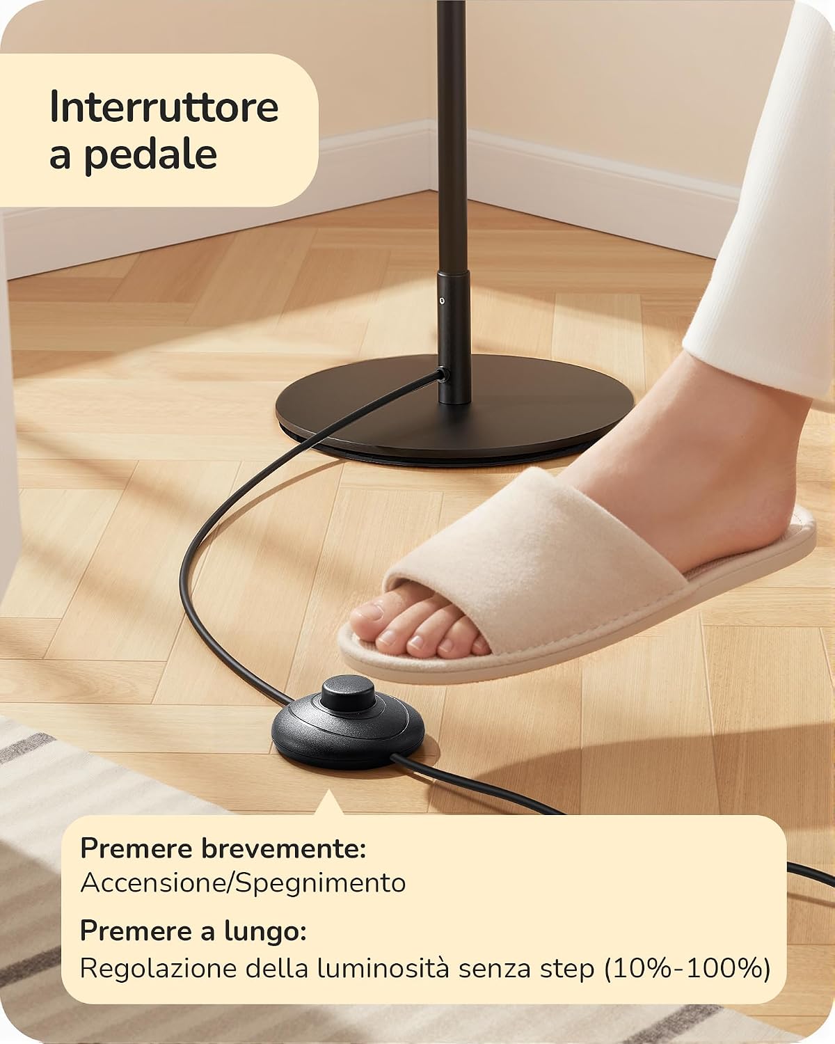 Thumbnail 6 de EDISHINE Lampada da Terra LED regolabile con altezza e temperatura colore 3000–6000K, Nero