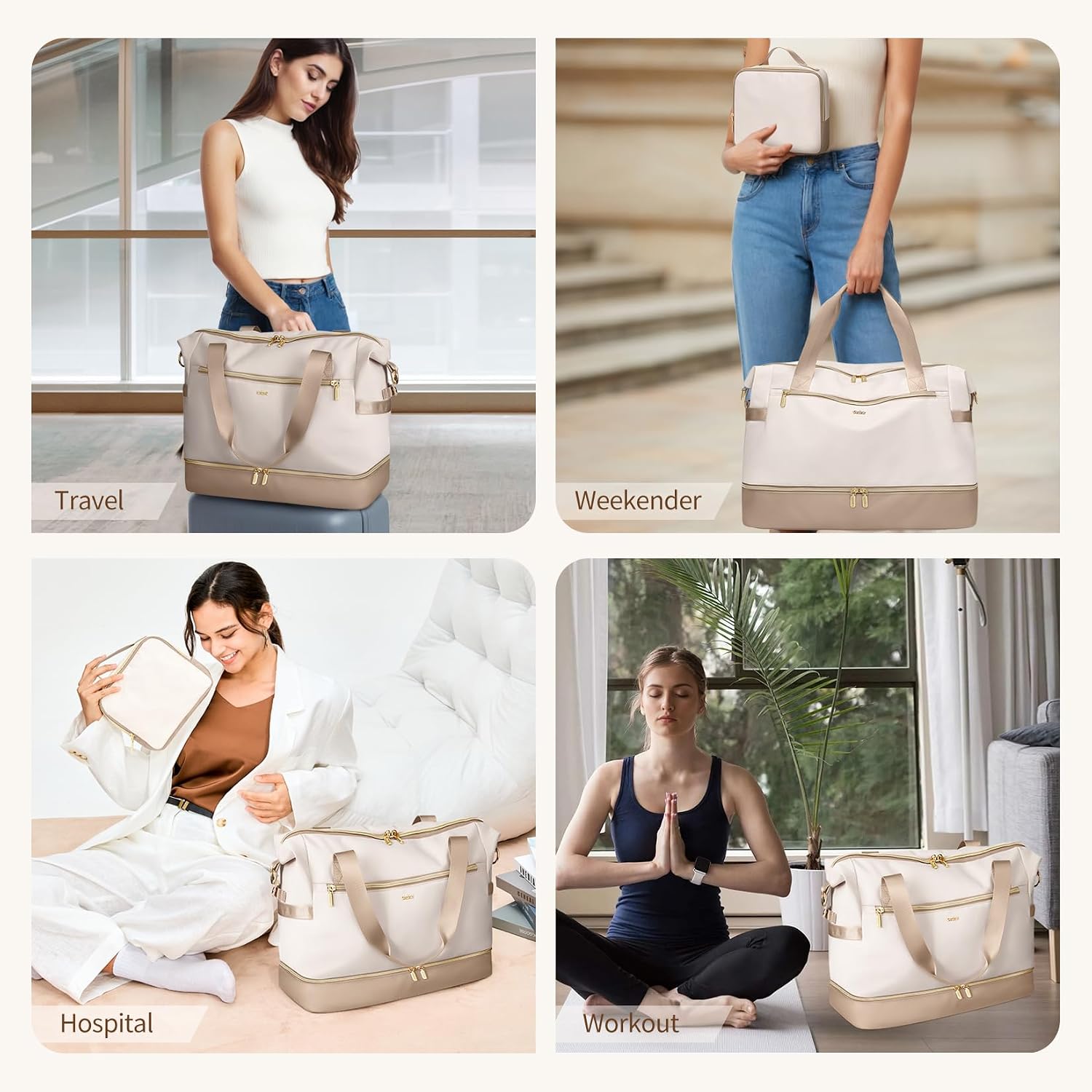 Thumbnail 6 de VNINE Weekender Reisetasche für Damen mit Schuhfach, Nass-/Trockentrennung und abnehmbarem Schultergurt