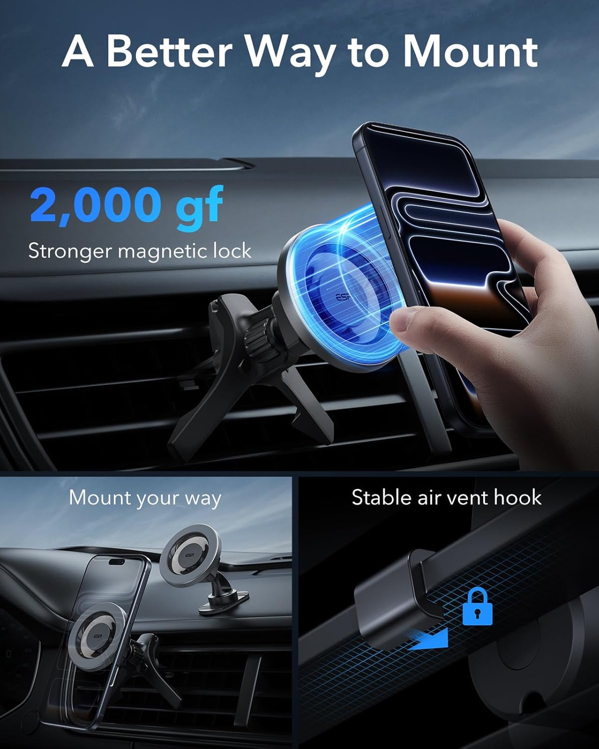 Thumbnail 1 de ESR MagSafe Car Mount 2300g