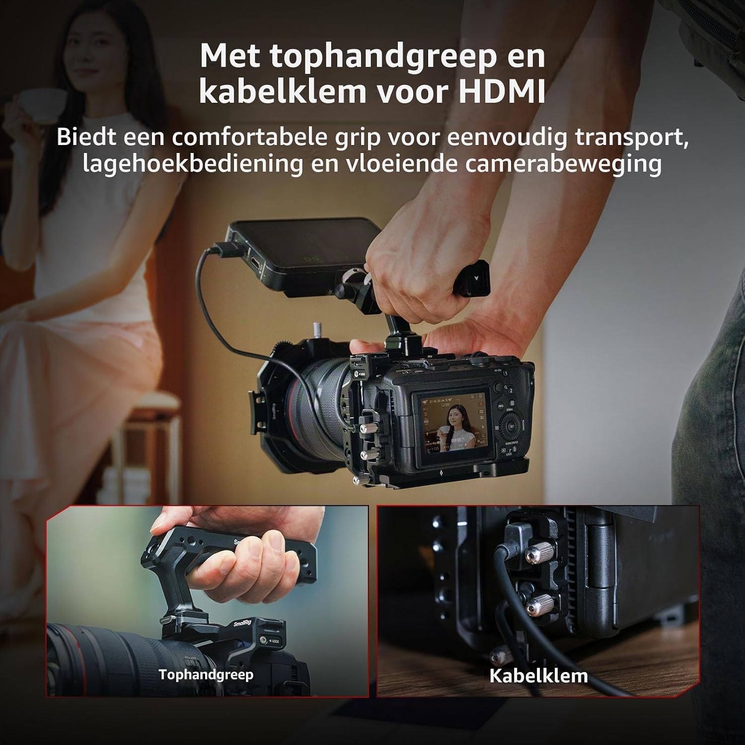 Detalle 2 de SMALLRIG HawkLock 6379 camerakooi voor Canon R6 V met Arca-plaat