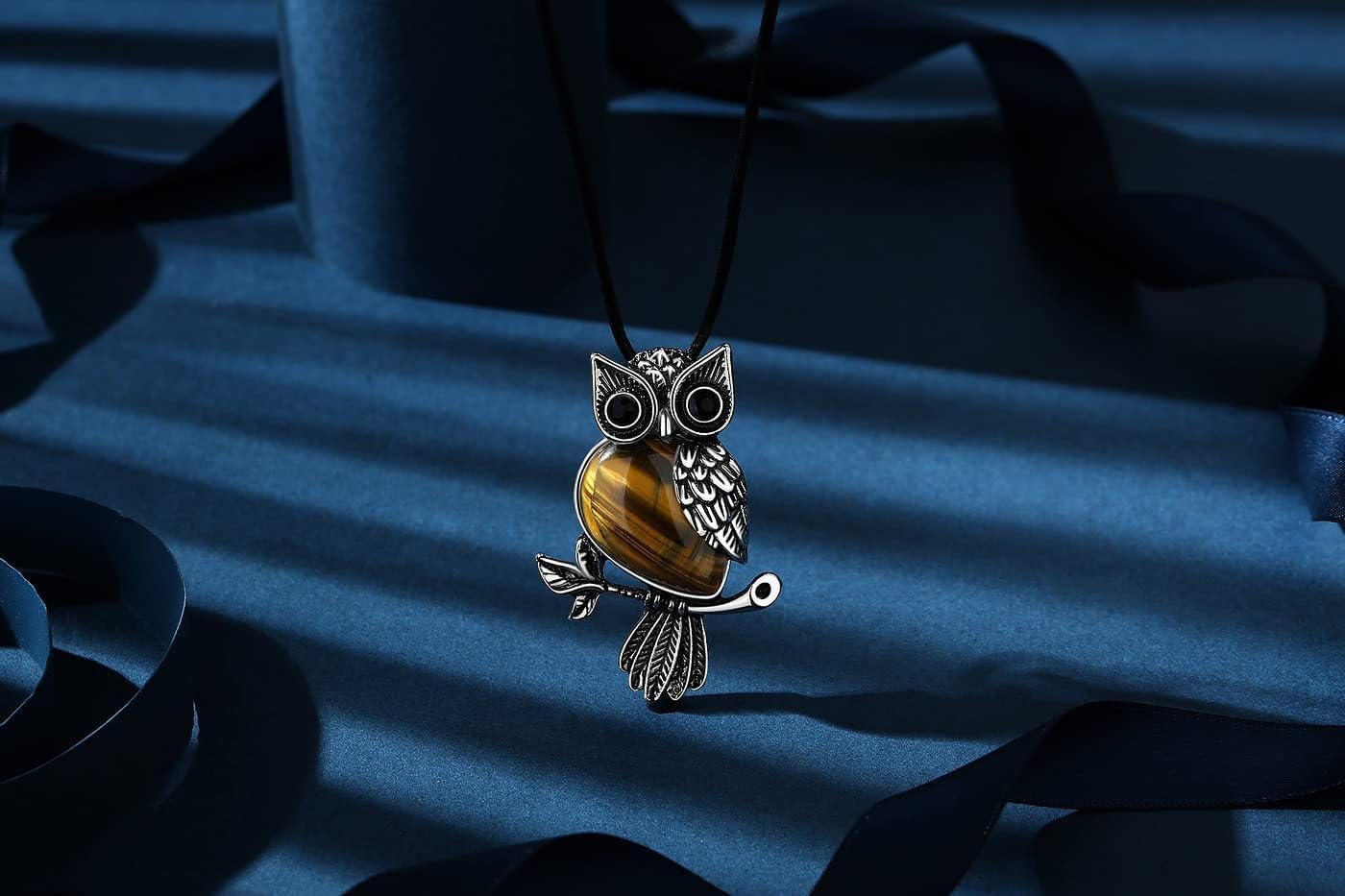 Detalle 2 de XIANNVXI Crystal Owl Necklace 19.6in