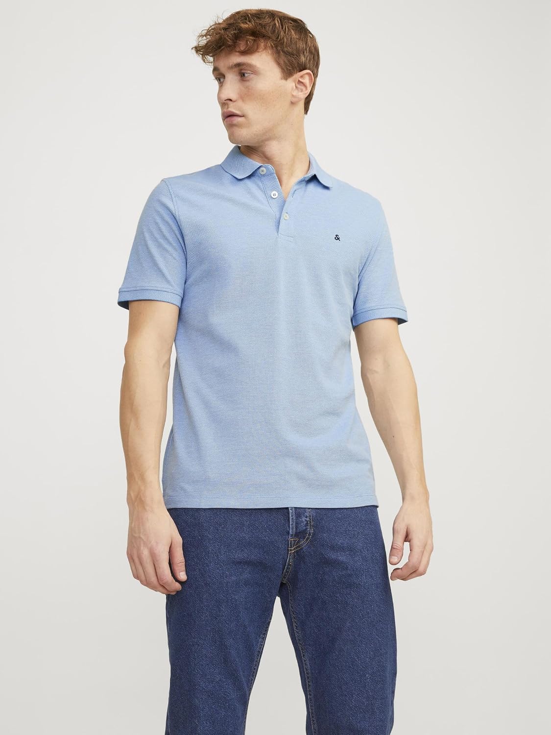Detalle 2 de JACK & JONES Poloshirt Einfarbig – Polo aus 100% Baumwolle