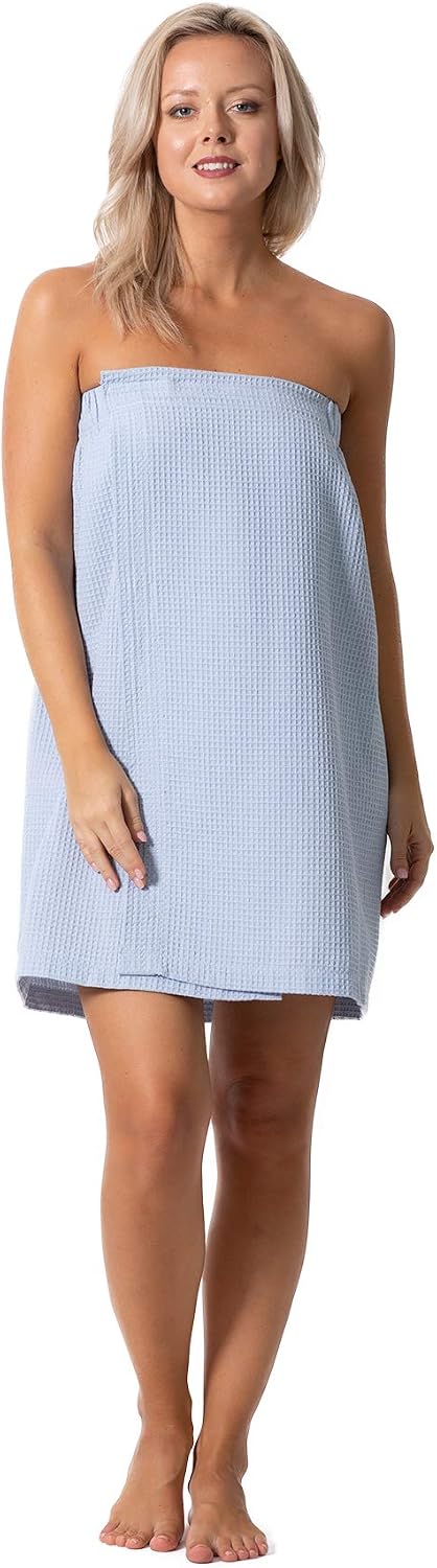 Detalle de Turkish Linen Women’s Waffle Spa Body Wrap with Adjustable Closure