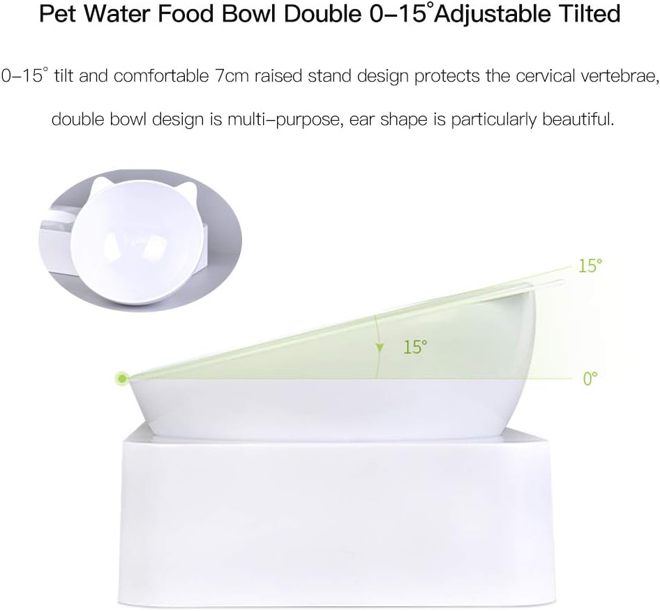 Detalle de Marchul Cat Gravity Water and Food Bowls set with tilted bowls and automatic refilling