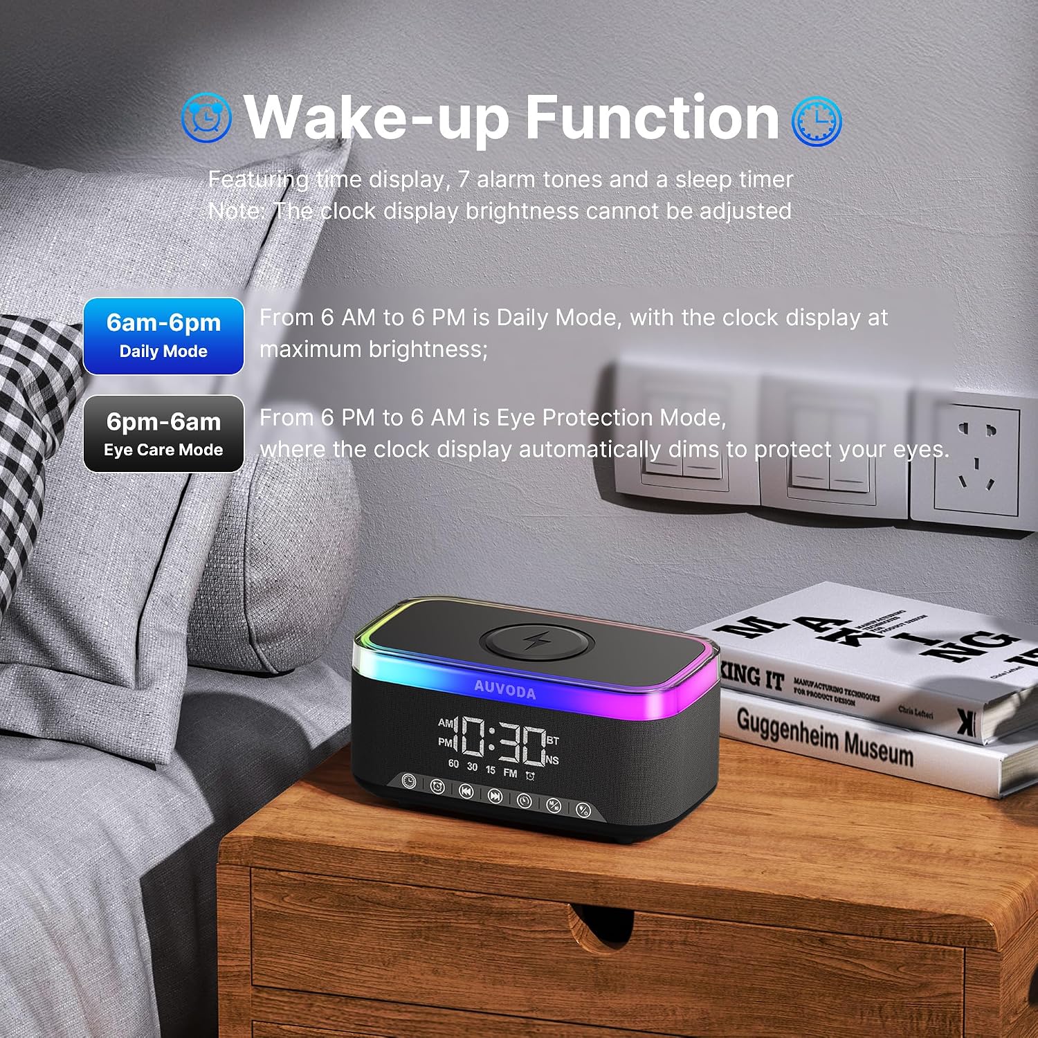 Thumbnail 5 de Auvoda S300 Bluetooth Speaker with Wireless Charging & LED Lights – 16 W Stereo