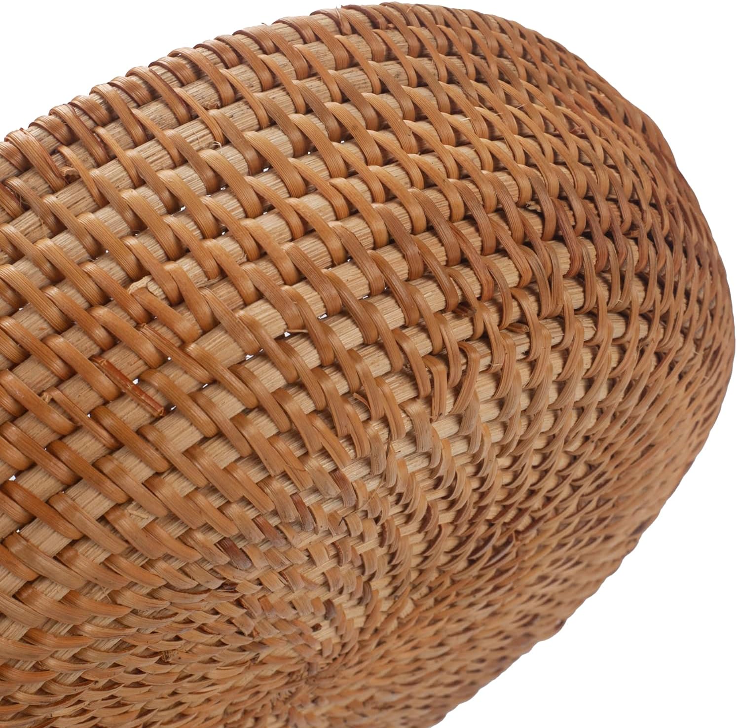 Detalle 2 de Handgewebte Rattan-Brotkörbe mit Griffen (2er-Set) – Obstkorb & Servierkorb für Küche und mehr
