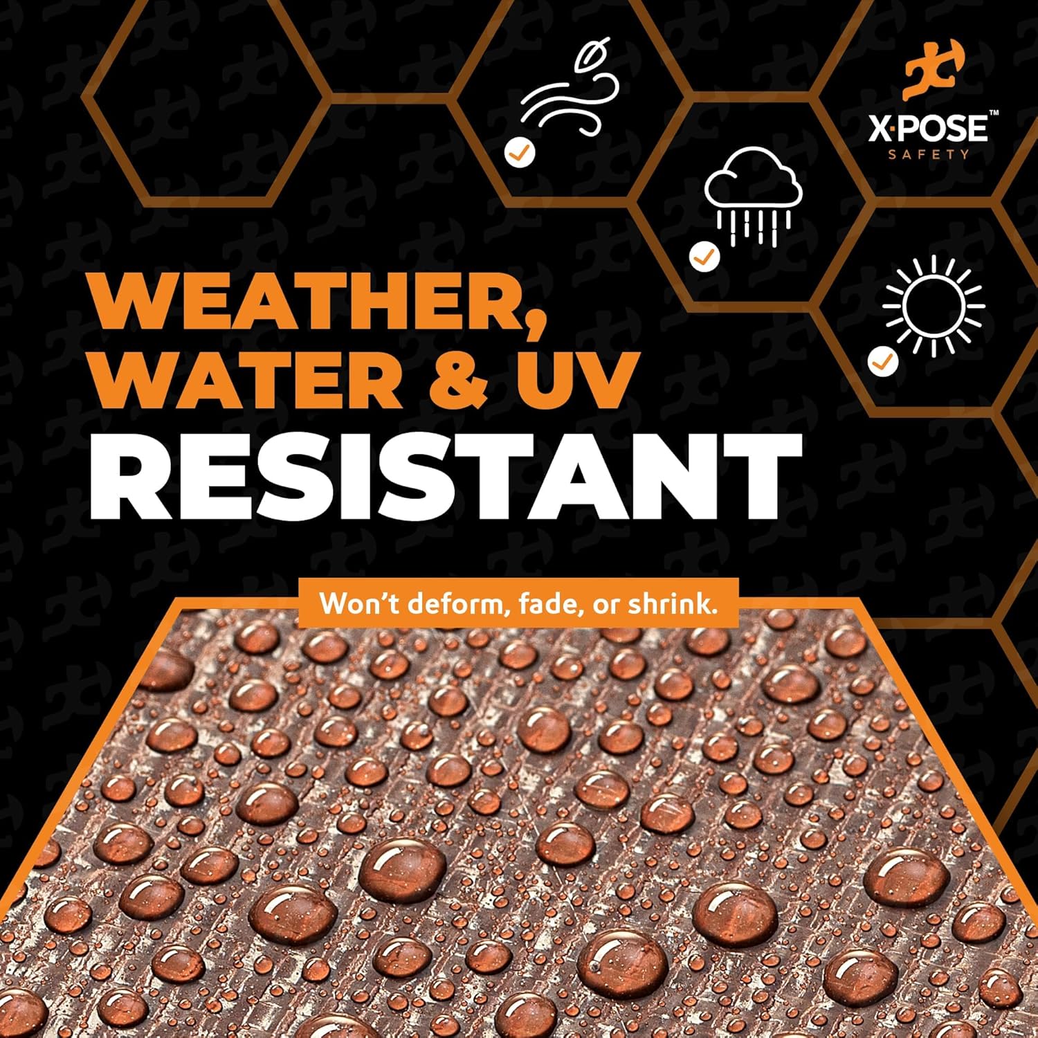 Detalle de Xpose Safety 4x20 ft Poly Tarp: 16 mil, UV-Resistant, Reinforced Brown Poly Tarp